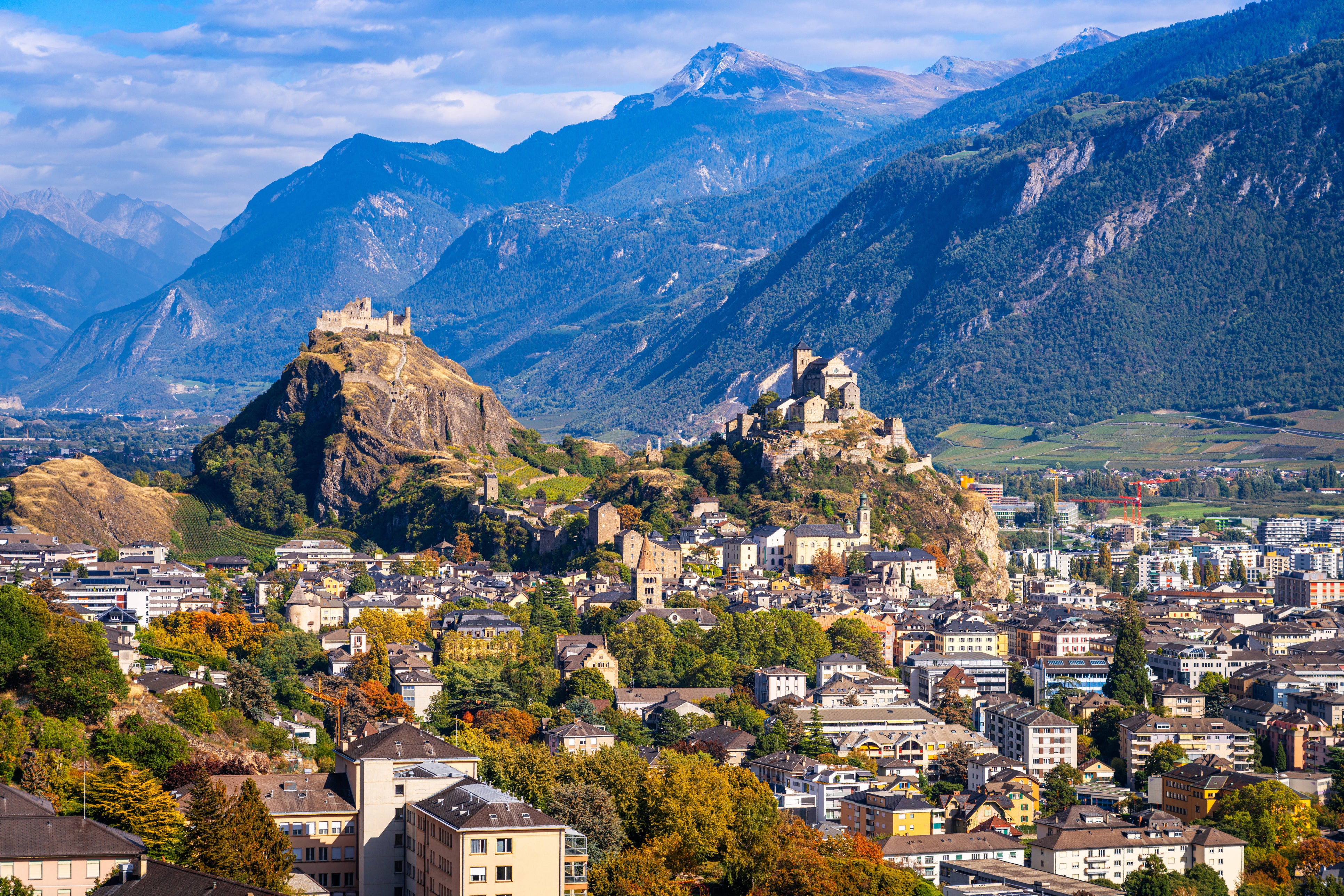 Sion’s two hillside fortifications tower over the town below