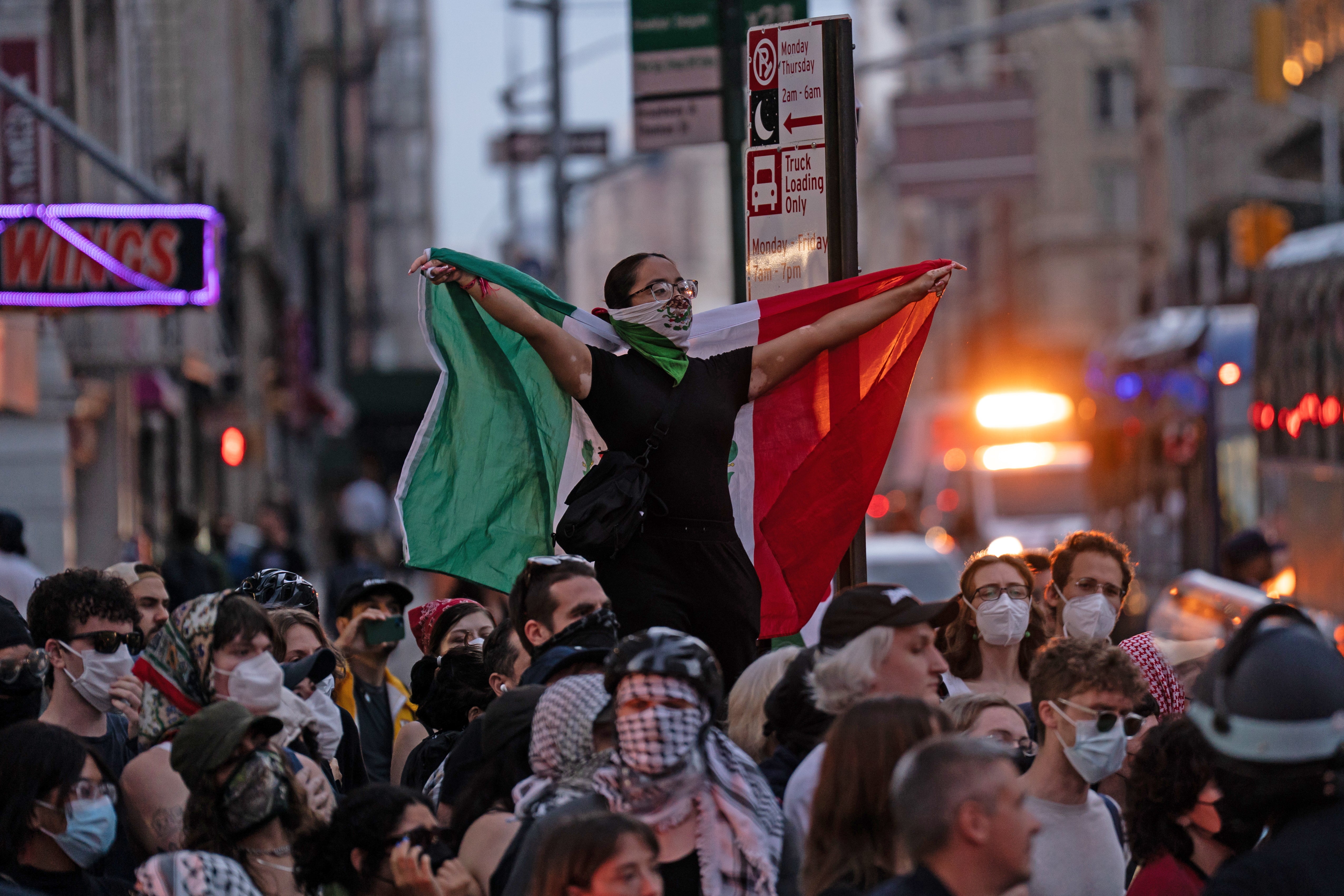 Anti-ICE protests outside of federal buildings on Tuesday in New York City