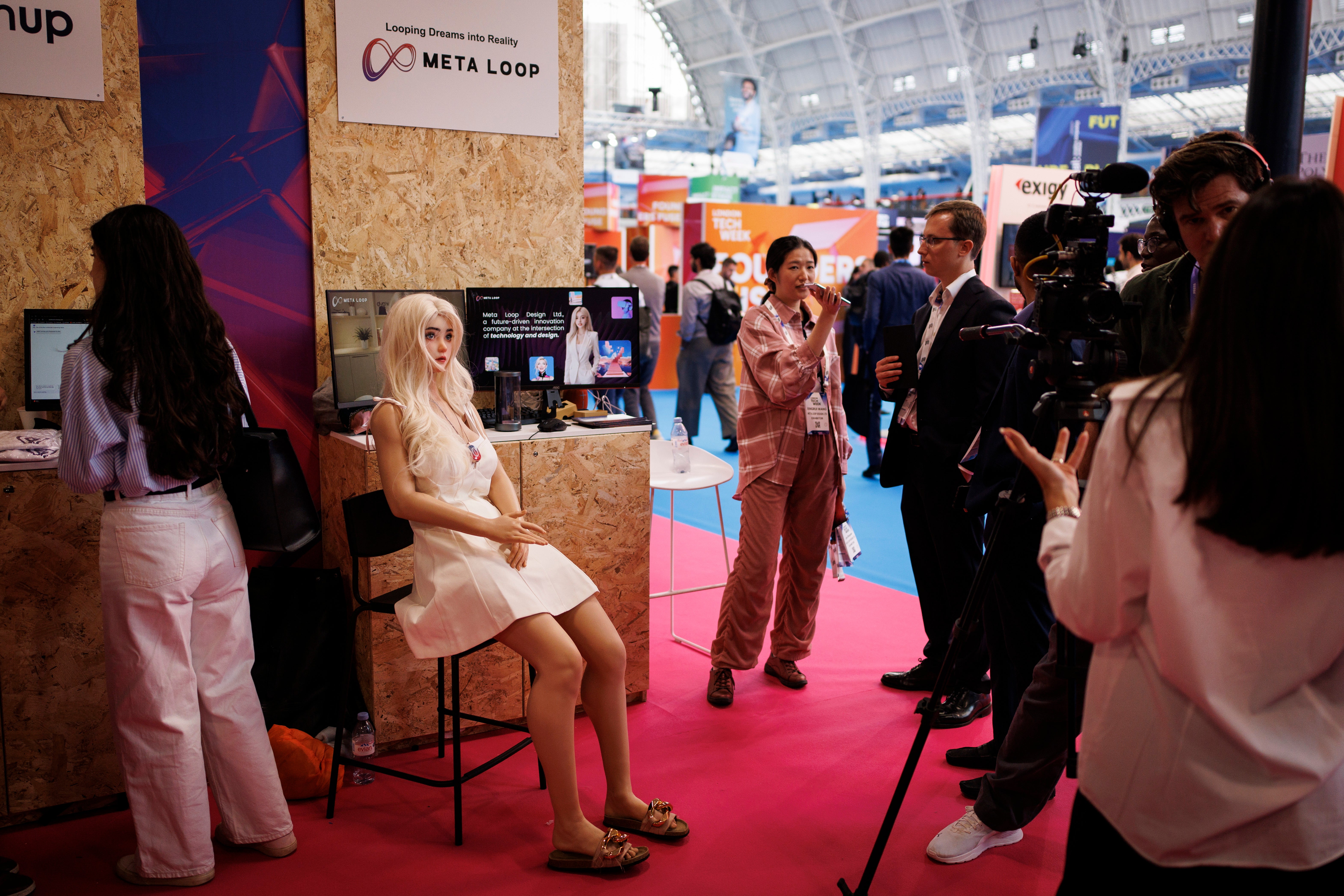A humanoid robot is displayed by Meta Loop start-up during the first day of London Tech Week, which is set to attract more than 45,000 visitors