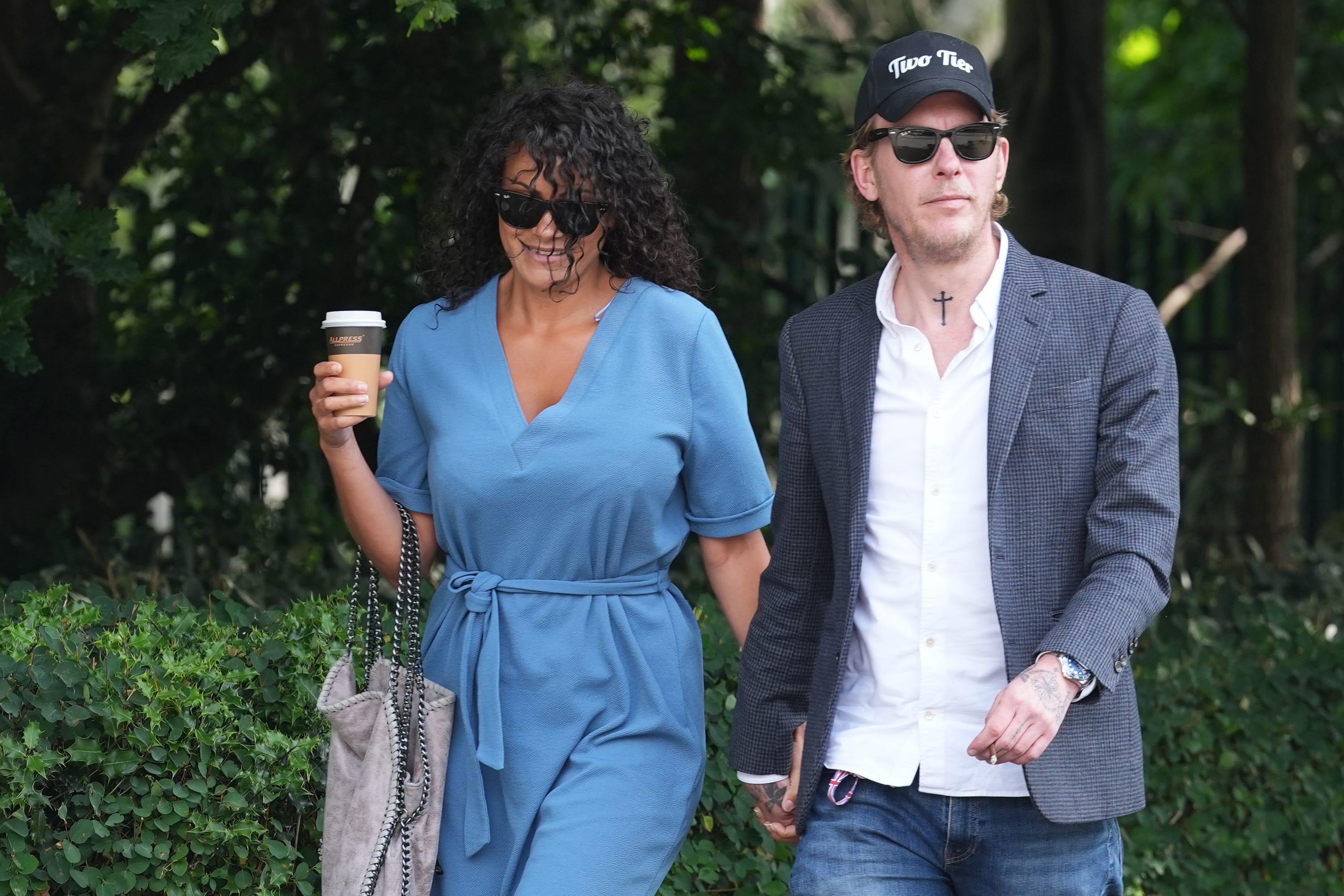 Laurence Fox and his partner Liz Barker arriving at Woolwich Crown Court (Lucy North/PA)