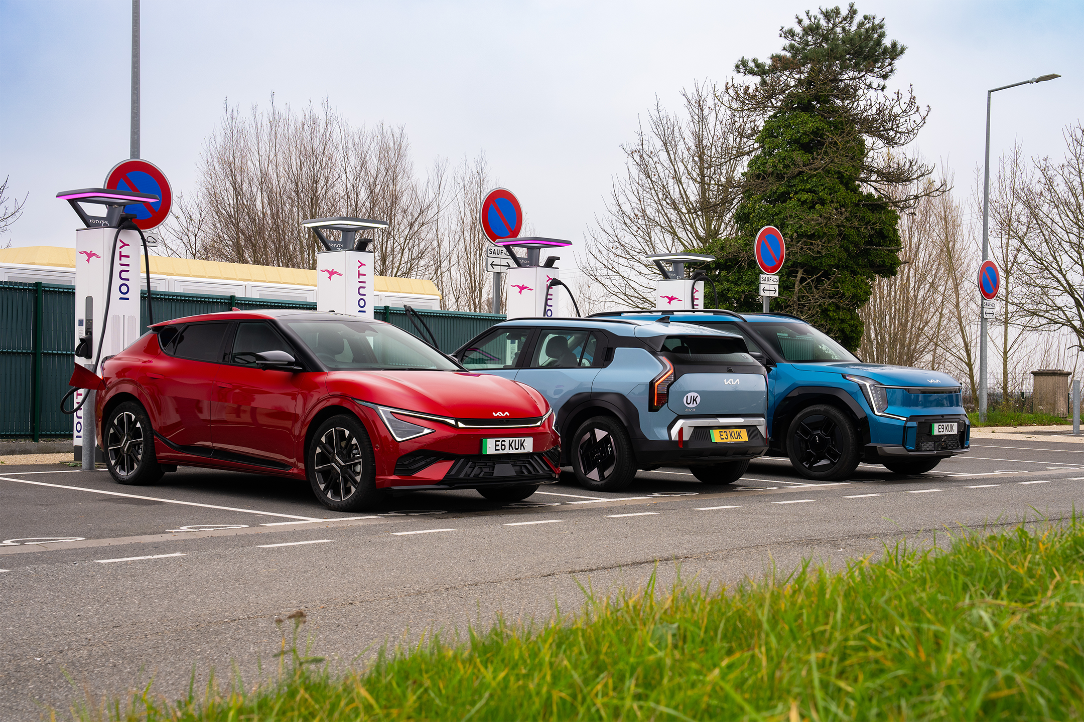 Energy firm Gridserve calls on the government to drop VAT on public chargers (pictured: The Kia EV3, EV6 and EV9)