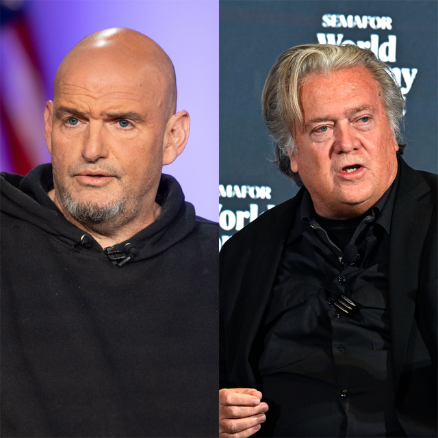 <p>Democratic Senator John Fetterman was reportedly seen dining with MAGA loyalist Steve Bannon on his wedding anniversary</p>