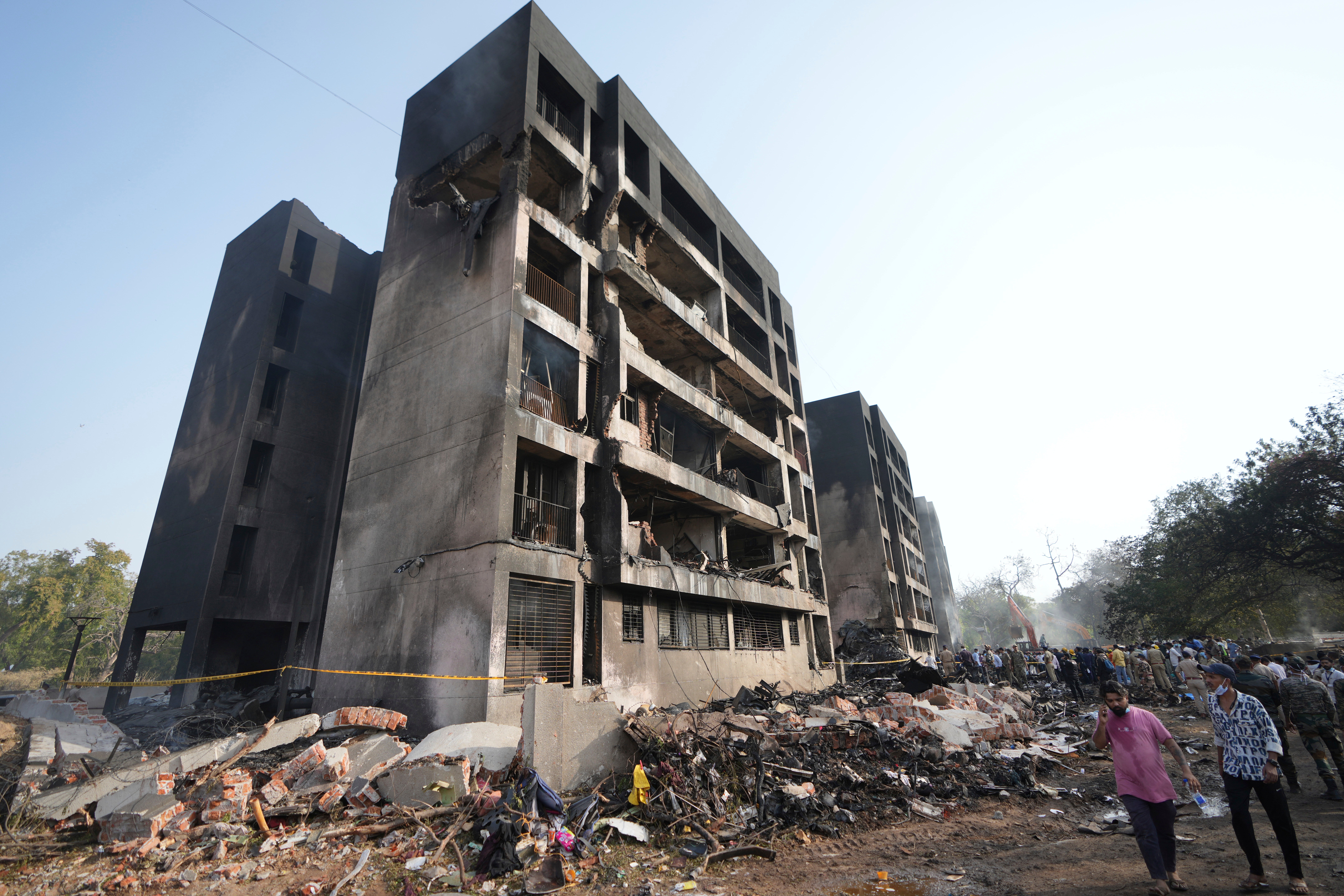 The plane hit the BJ Medical College hostel at 1.40pm