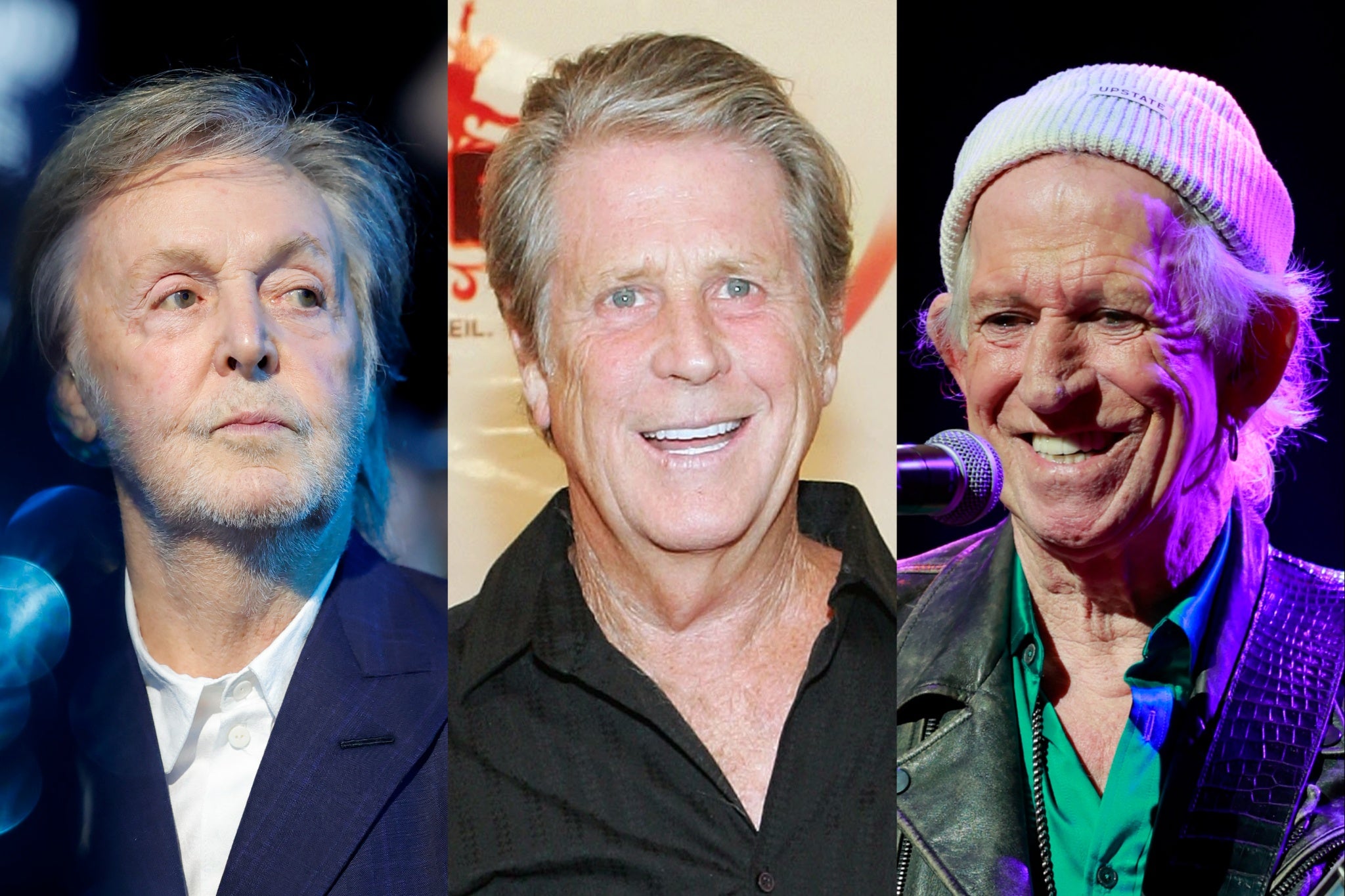 Paul McCartney (left) and Keith Richards (right) have led tributes to the late Beach Boys star Brian Wilson