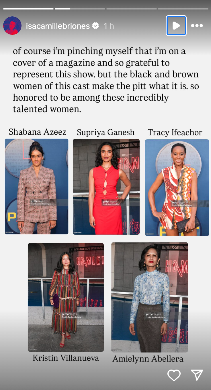 Isa Briones credits 'Black and brown' co-stars for 'The Pitt's' success