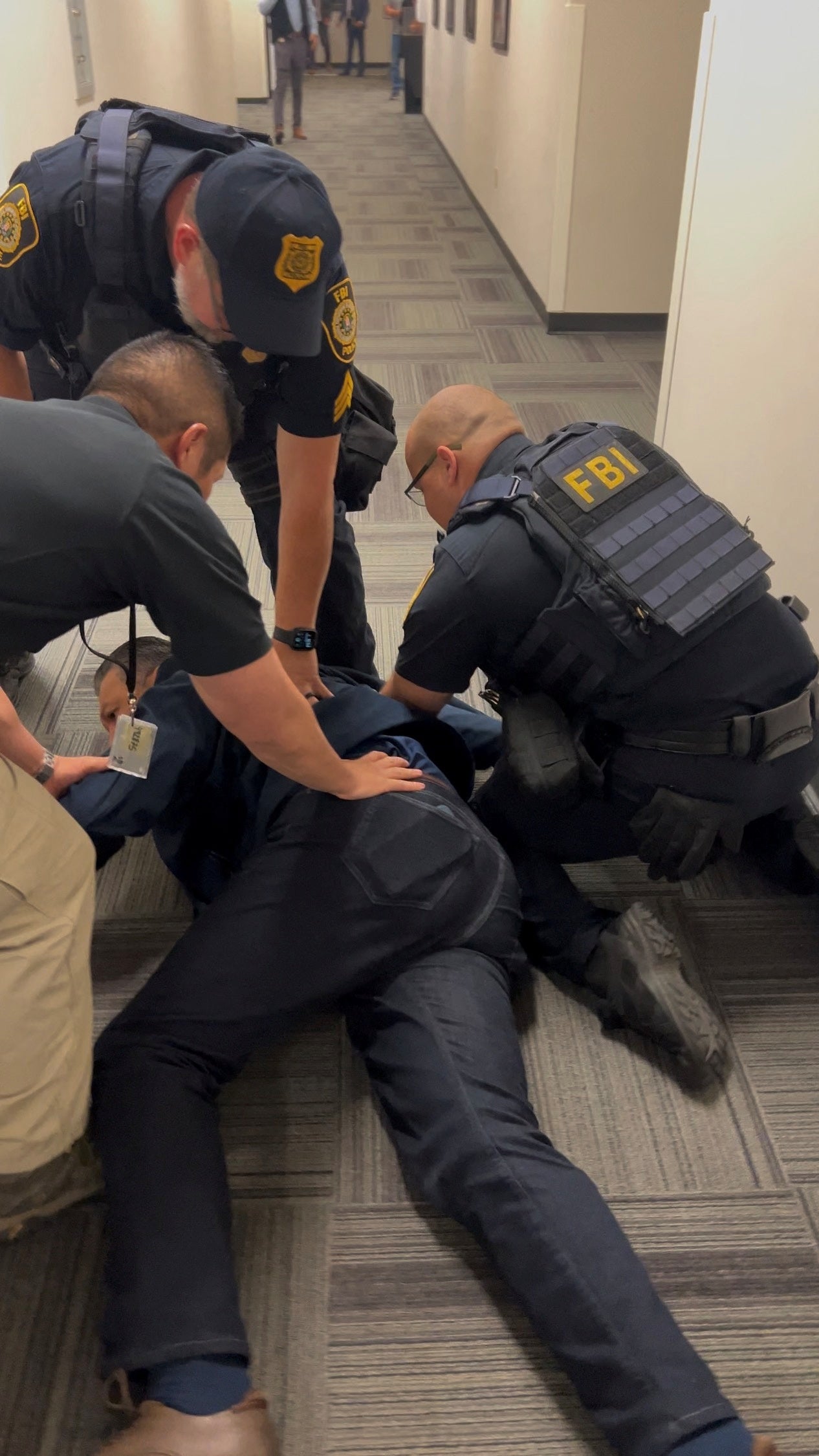 Padilla was then pinned by the ground by FBI and Secret Service Agents and placed in handcuffs