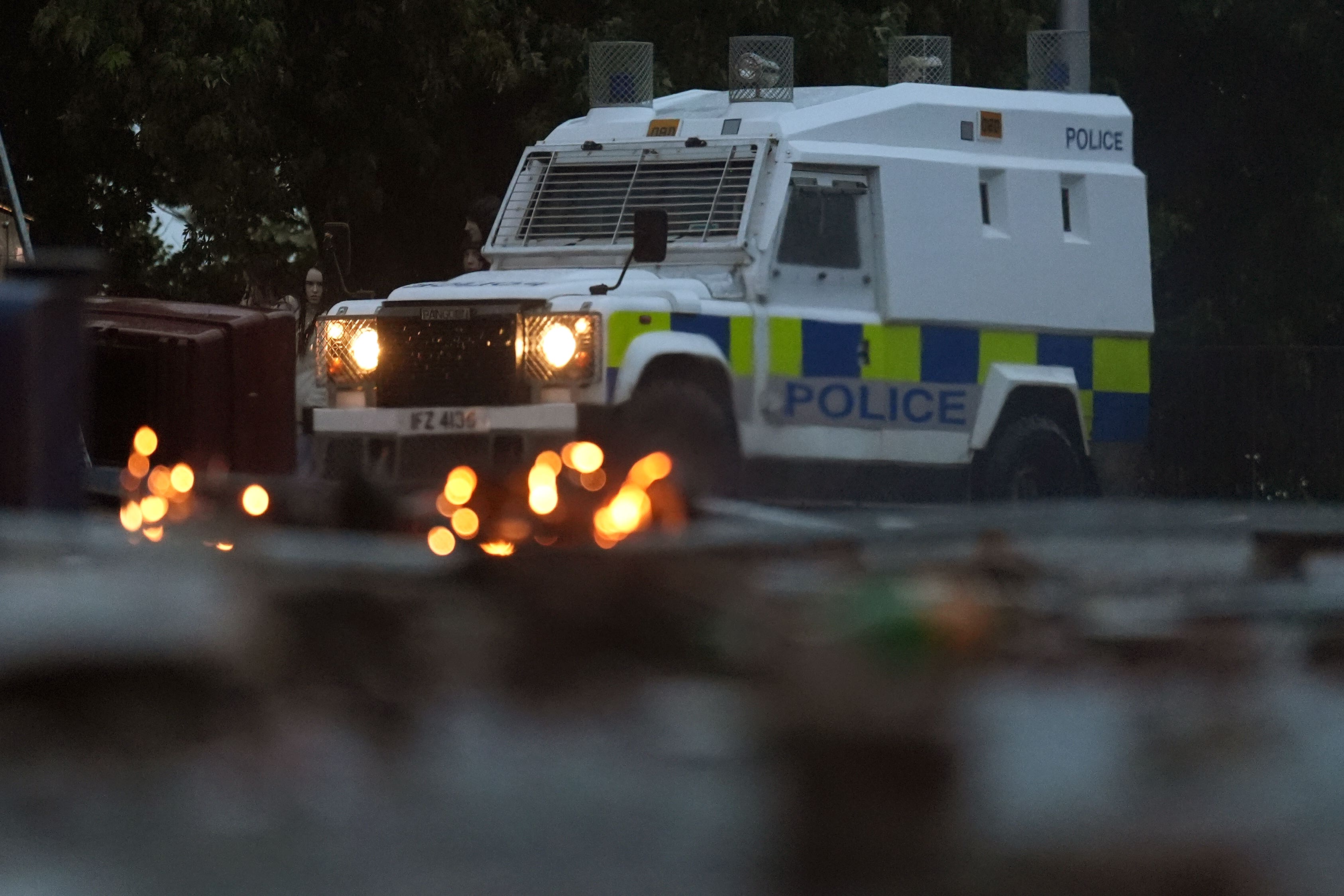 Police in Portadown in Co Armagh