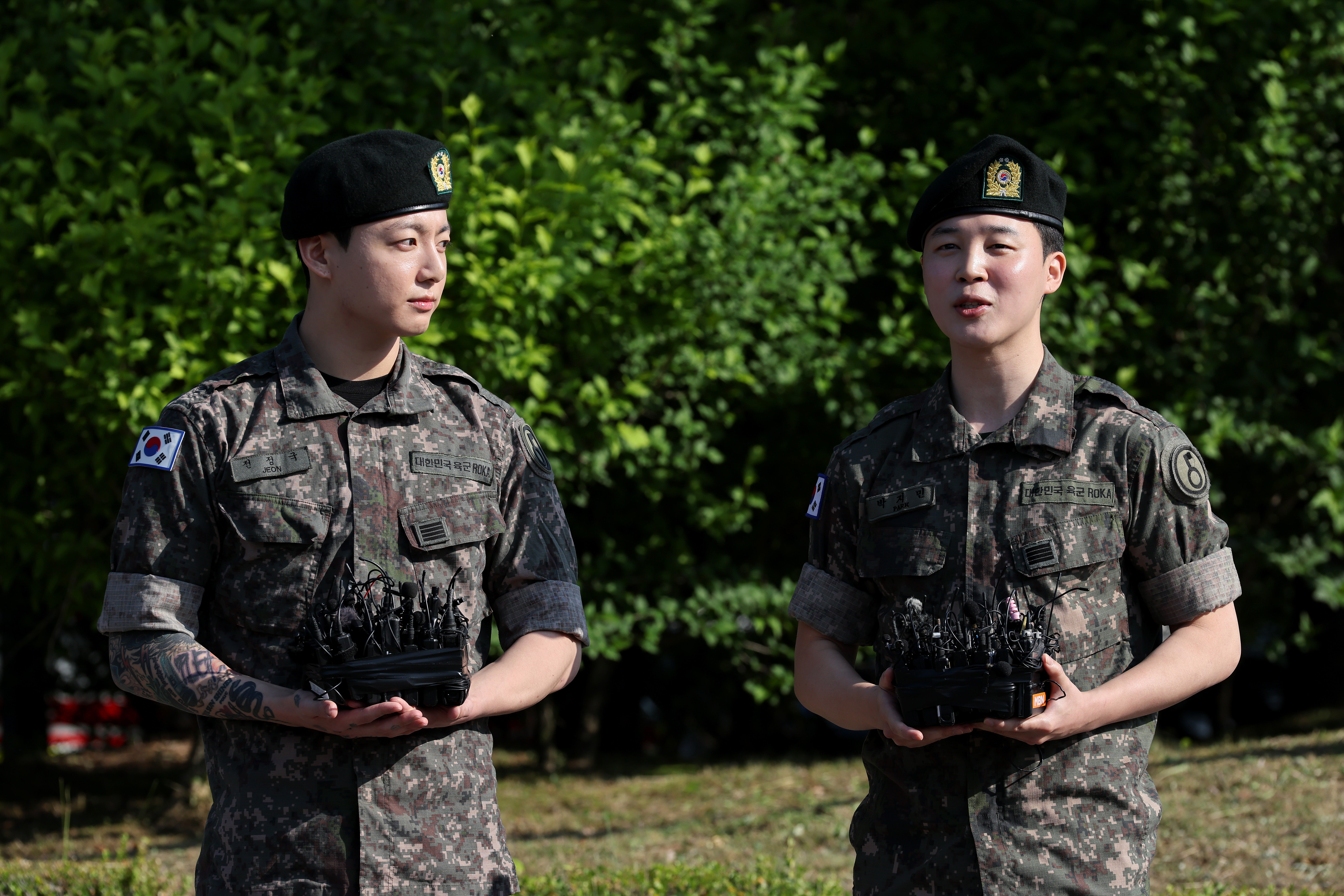 Jung Kook He was discharged alongside his bandmate Jimin on Wednesday