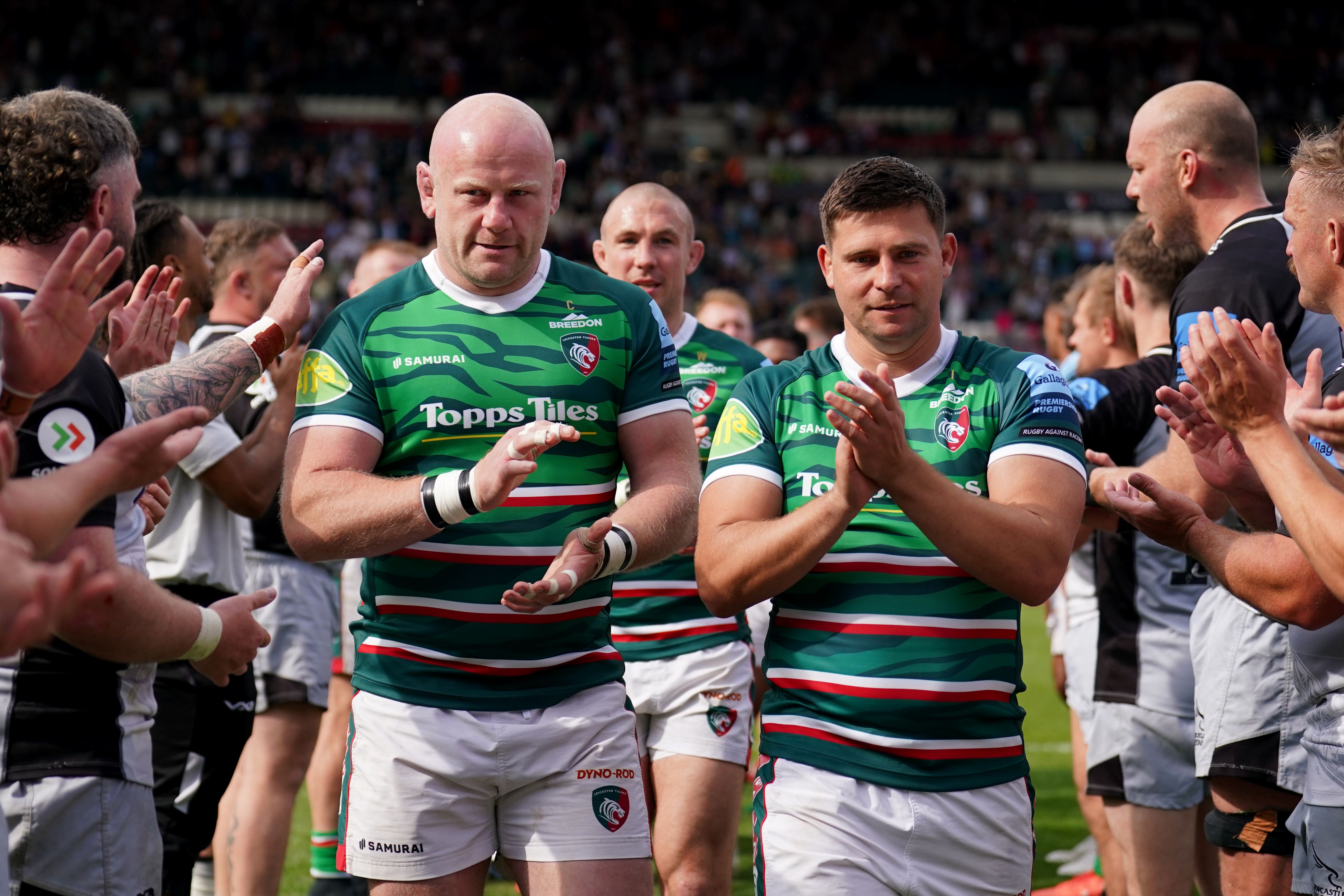 Leicester pair Dan Cole, left, and Ben Youngs, right, will retire following Saturday’s Gallagher Premiership final against Bath (Joe Giddens/PA)