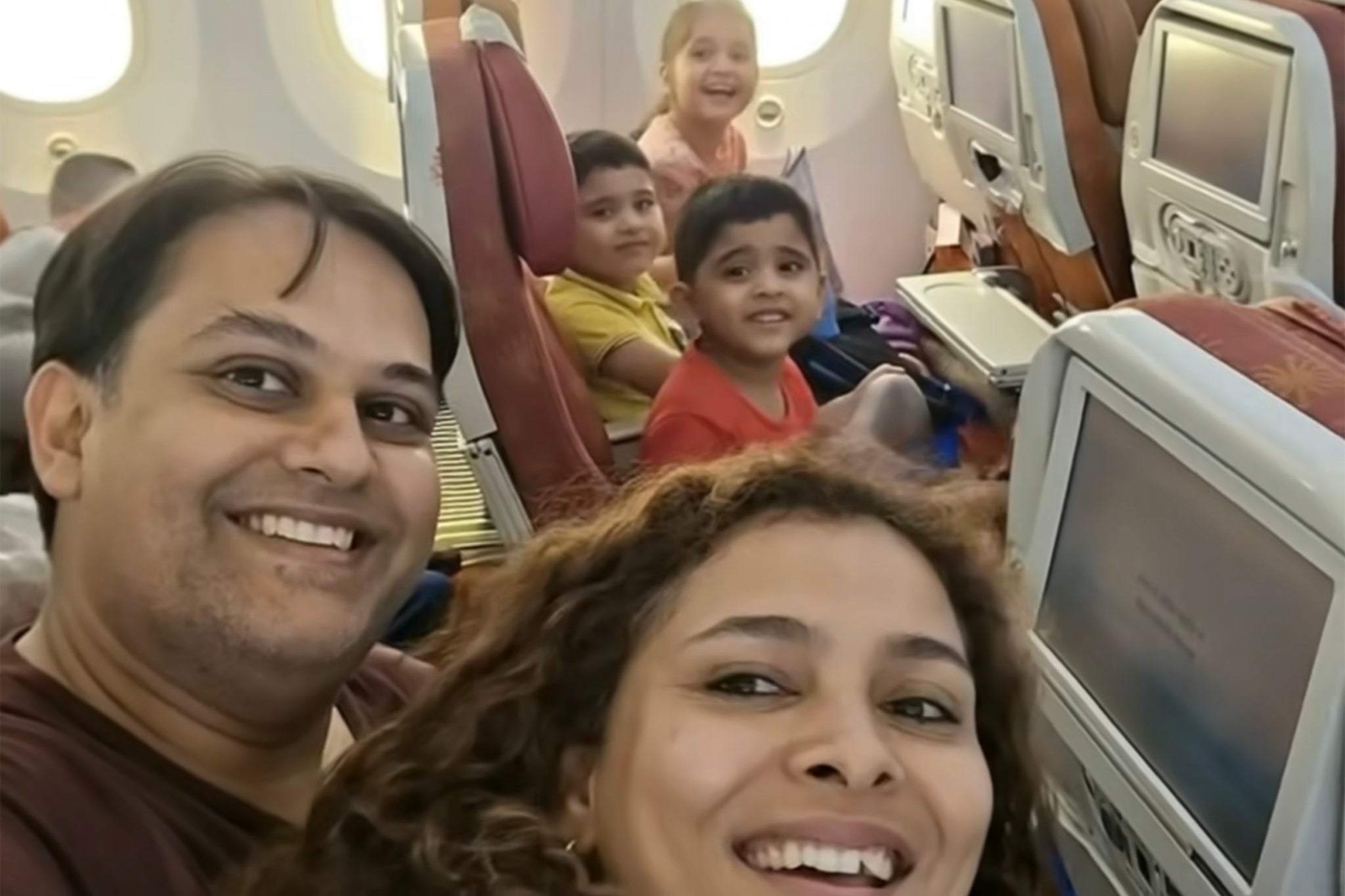 Dr Prateek Joshi, Dr Komi Vyas, their twin sons, Nakul and Pradyut, and daughter Miraya, in a selfie taken minutes before the fatal crash