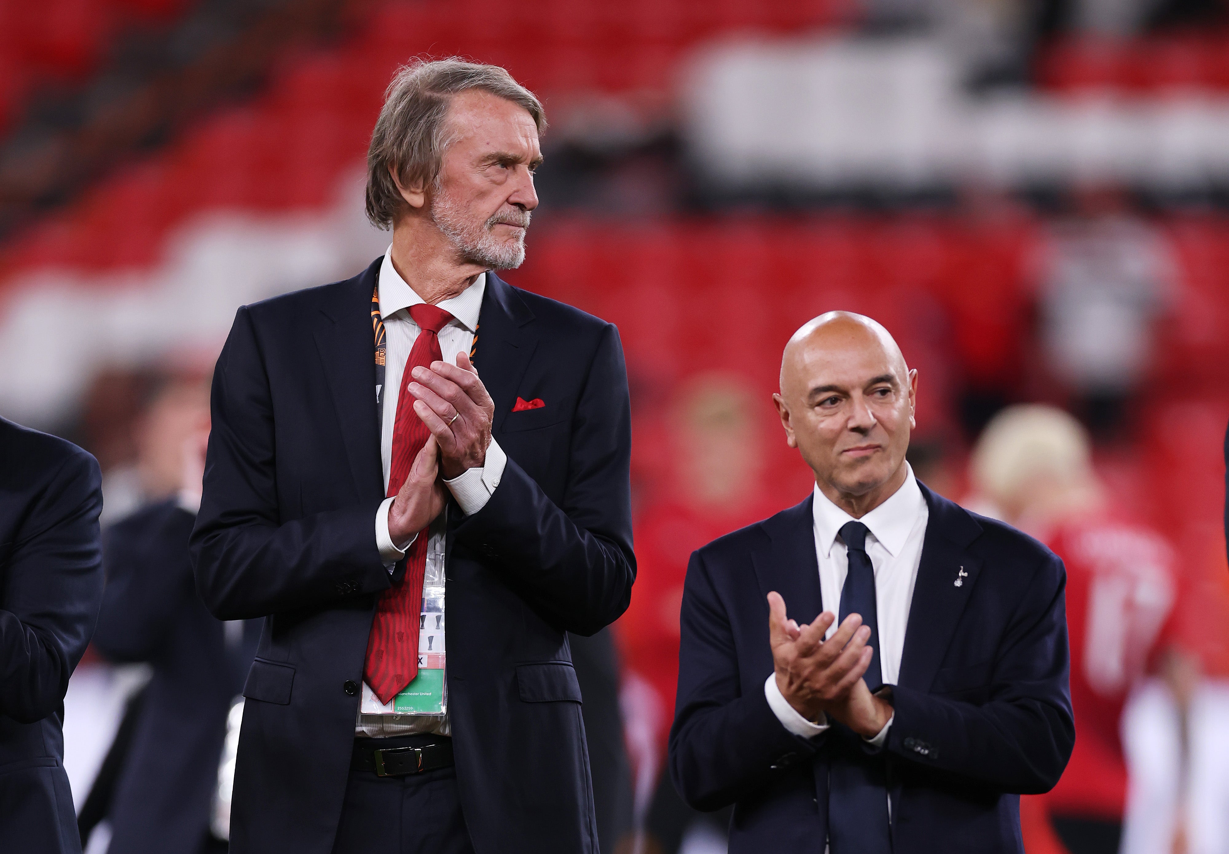 Daniel Levy (right) has taken legal action against Ineos, owned by Sir Jim Ratcliffe