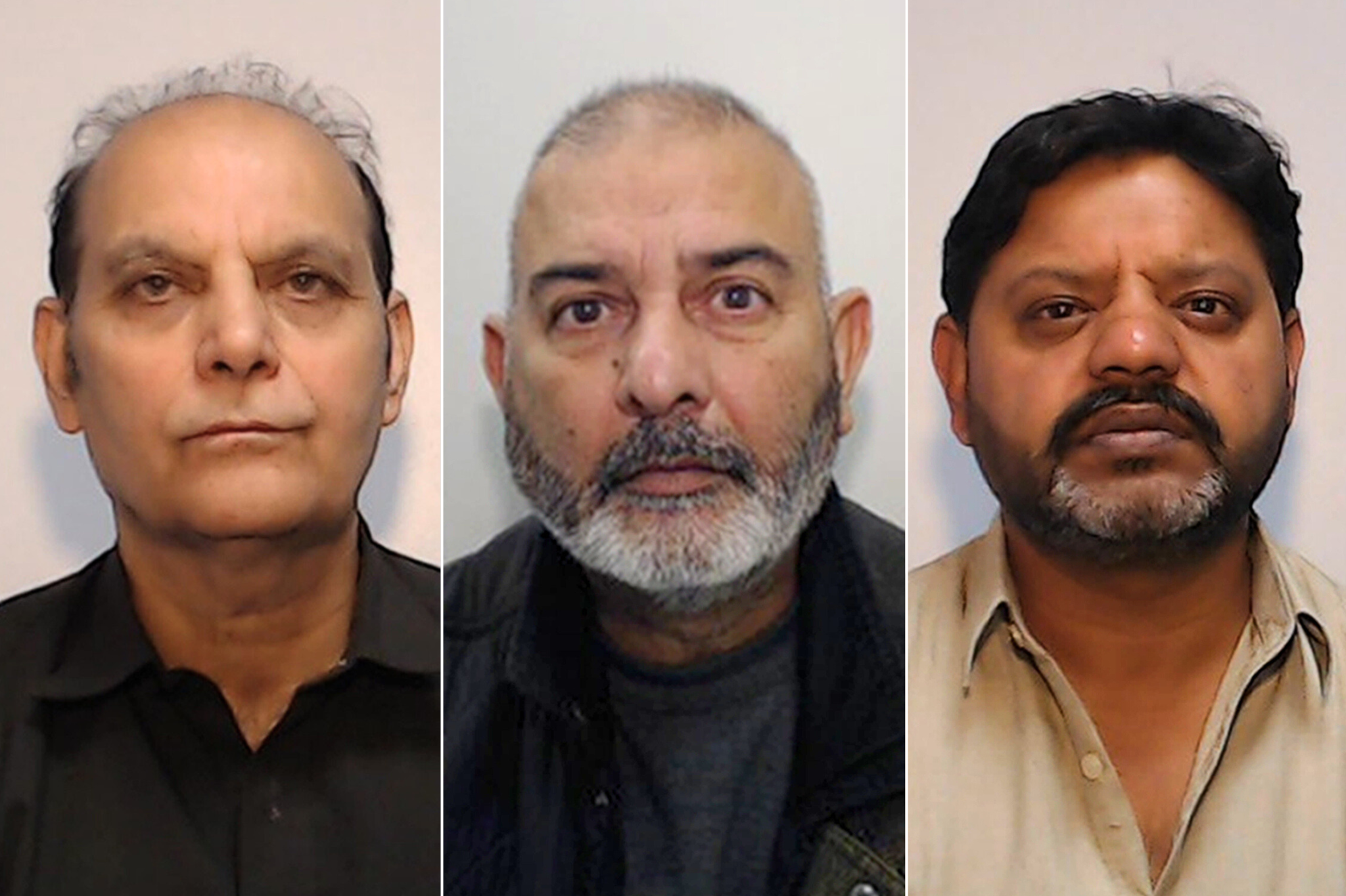 (L-R) Mushtaq Ahmed, Mohammed Zahid and Kasir Bashir are three of the seven men convicted of sexual exploitation