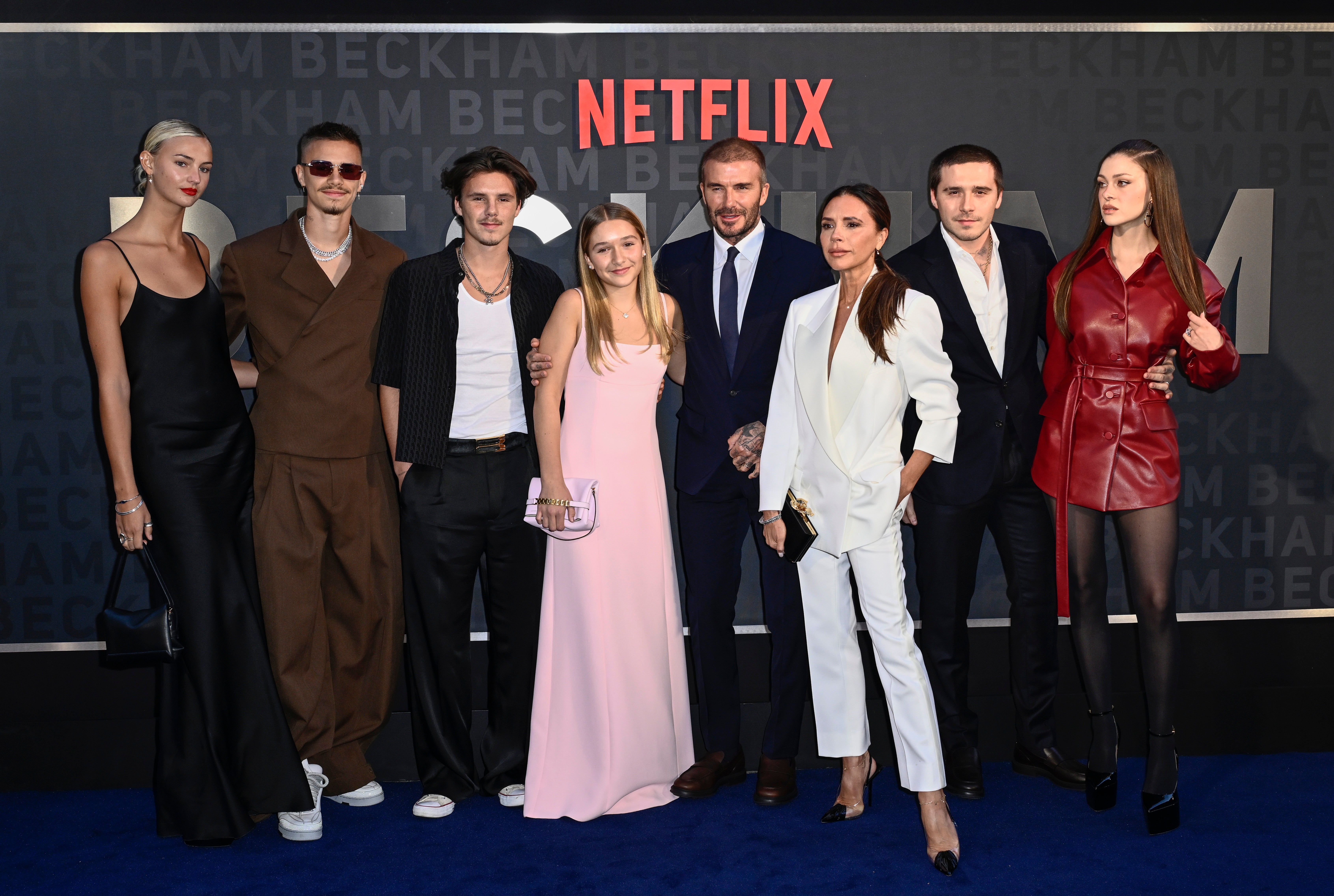 The Beckham family at the premiere of their 2023 Netflix documentary in London