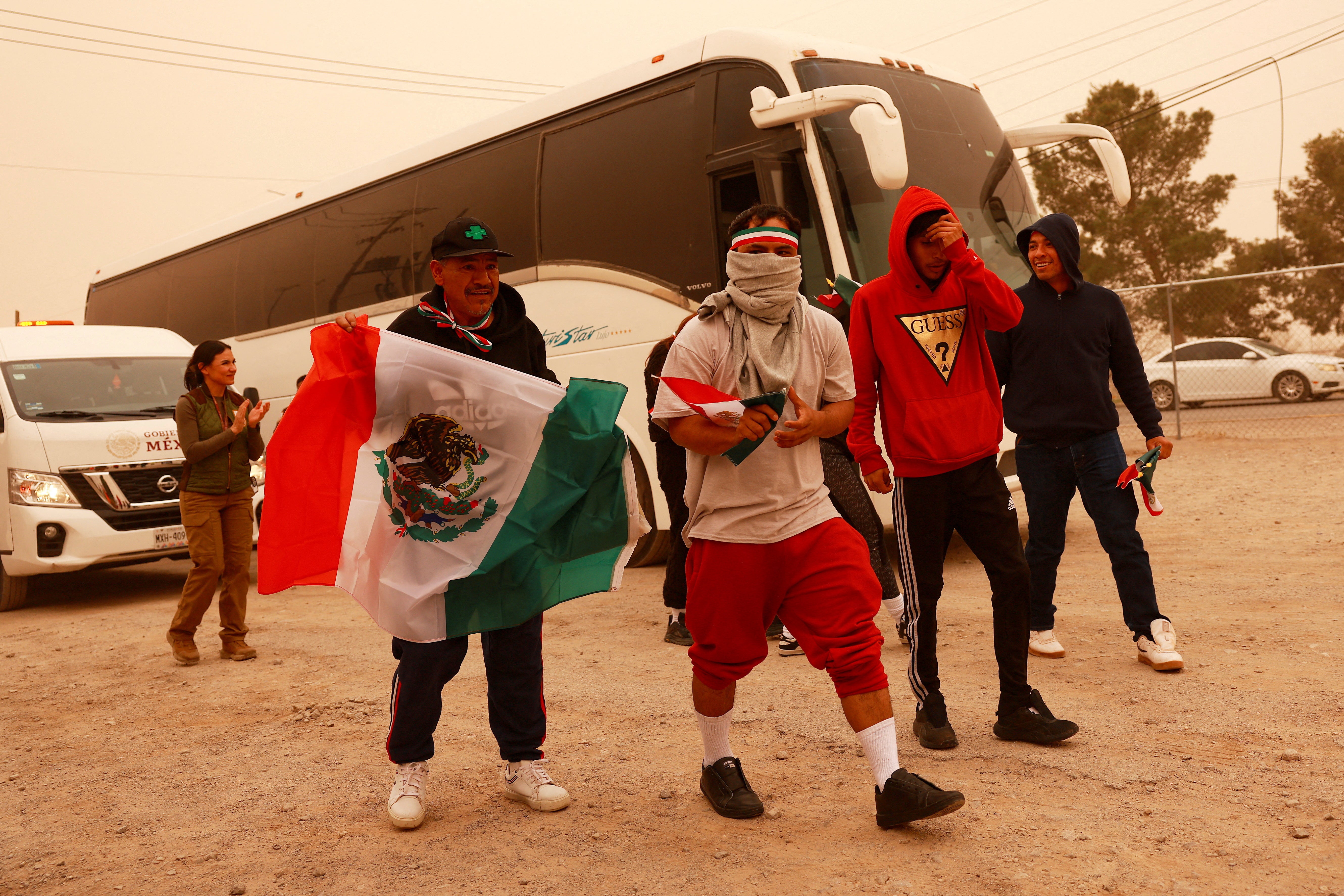 Migrants deported from the U.S. walk at the Migrant Care Center, a temporary shelter, in Ciudad Juarez, Mexico March 6, 2025.