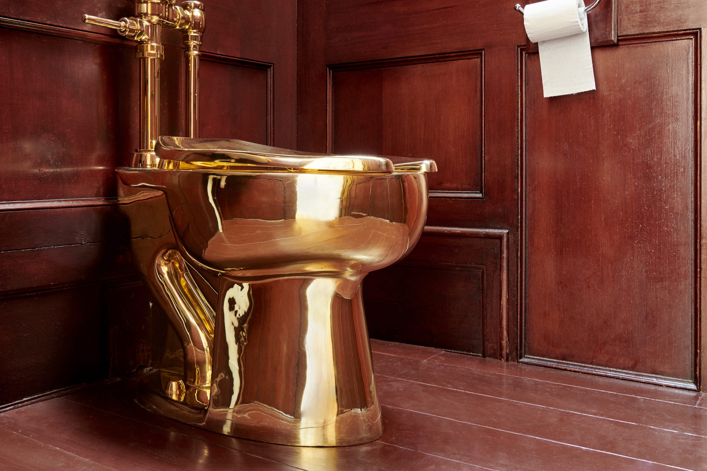 The 18-carat solid gold toilet sculpture was stolen from Blenheim Palace (Tom Lindboe/PA)