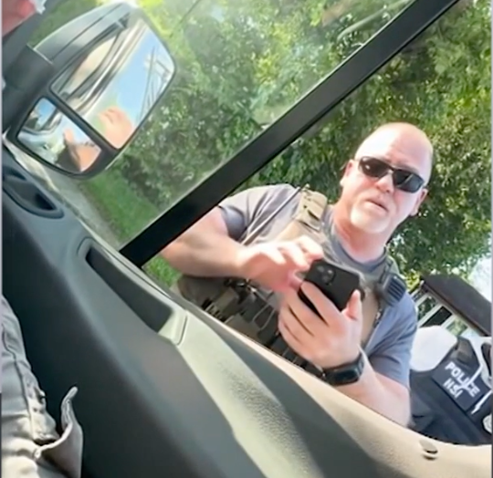 An ICE agent demanding that Elzon Lemus, a 23-year-old electrician in New York and a U.S. citizen, show his ID because he "looks like someone" that federal agents are searching for.