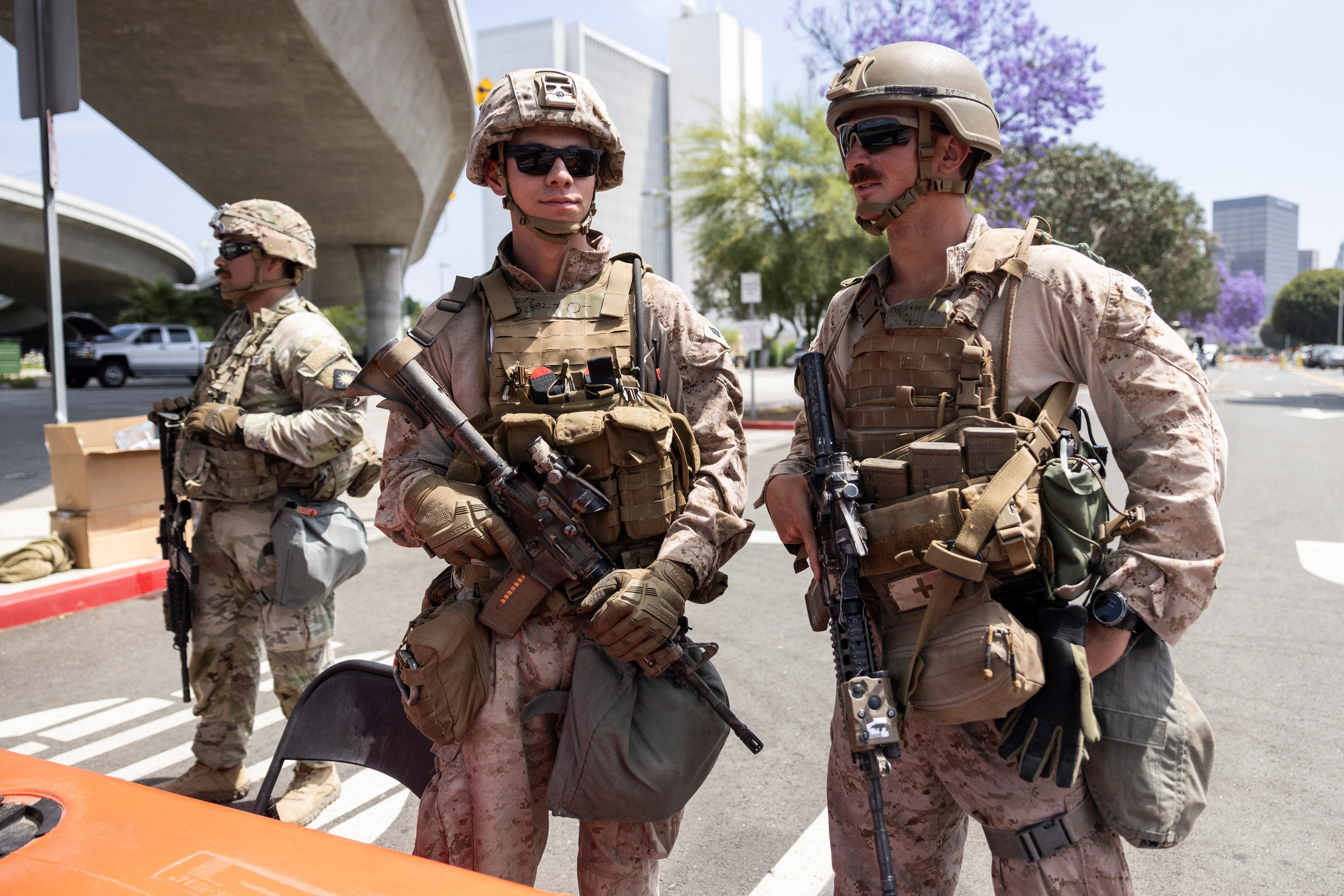 LA protests live: Marines begin tour of duty in Los Angeles as cities prepare for ‘No Kings’ rallies