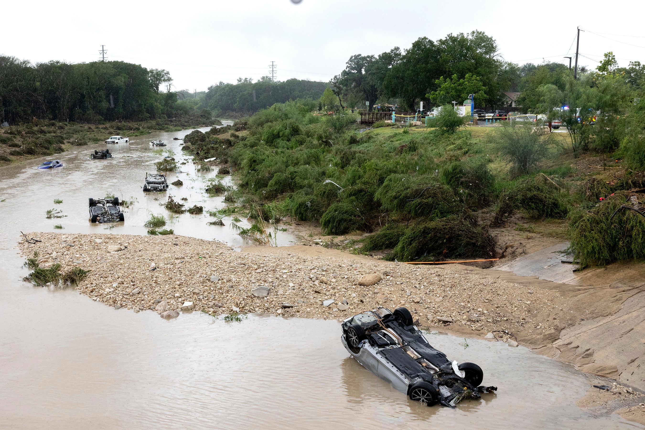 City officials said 18 roads remained closed Friday due to damage or lingering floodwaters
