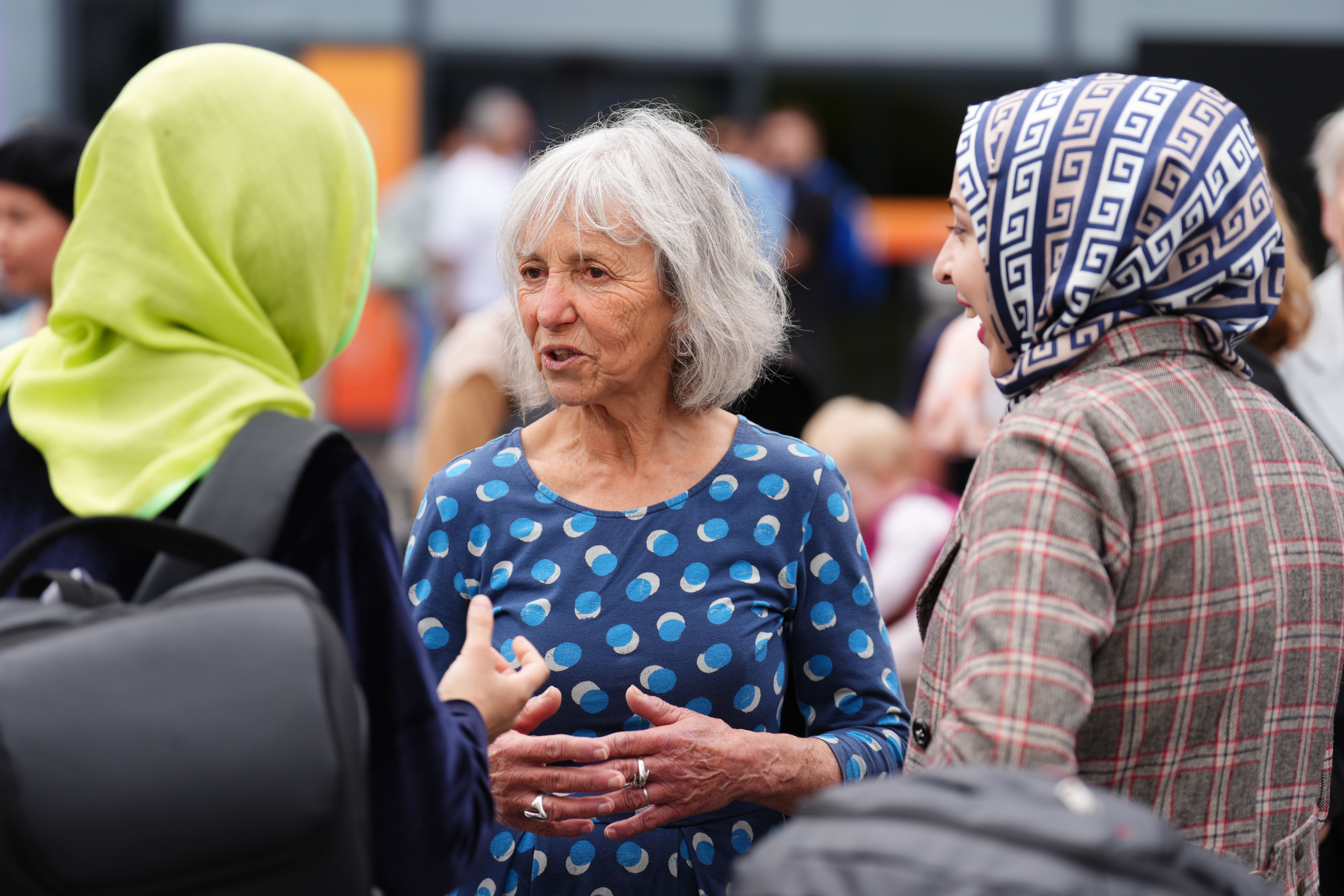 Lorna Norgrove with women from Afghanistan who have come to Scotland to finish their medical studies (Andrew Milligan/PA)