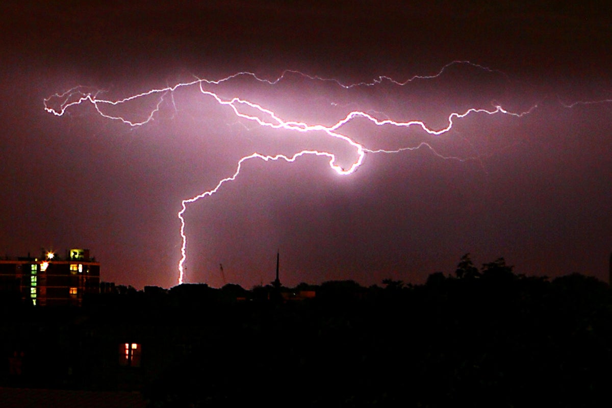 Flood and thunderstorms warning after UK hit by 30,000 lightning strikes