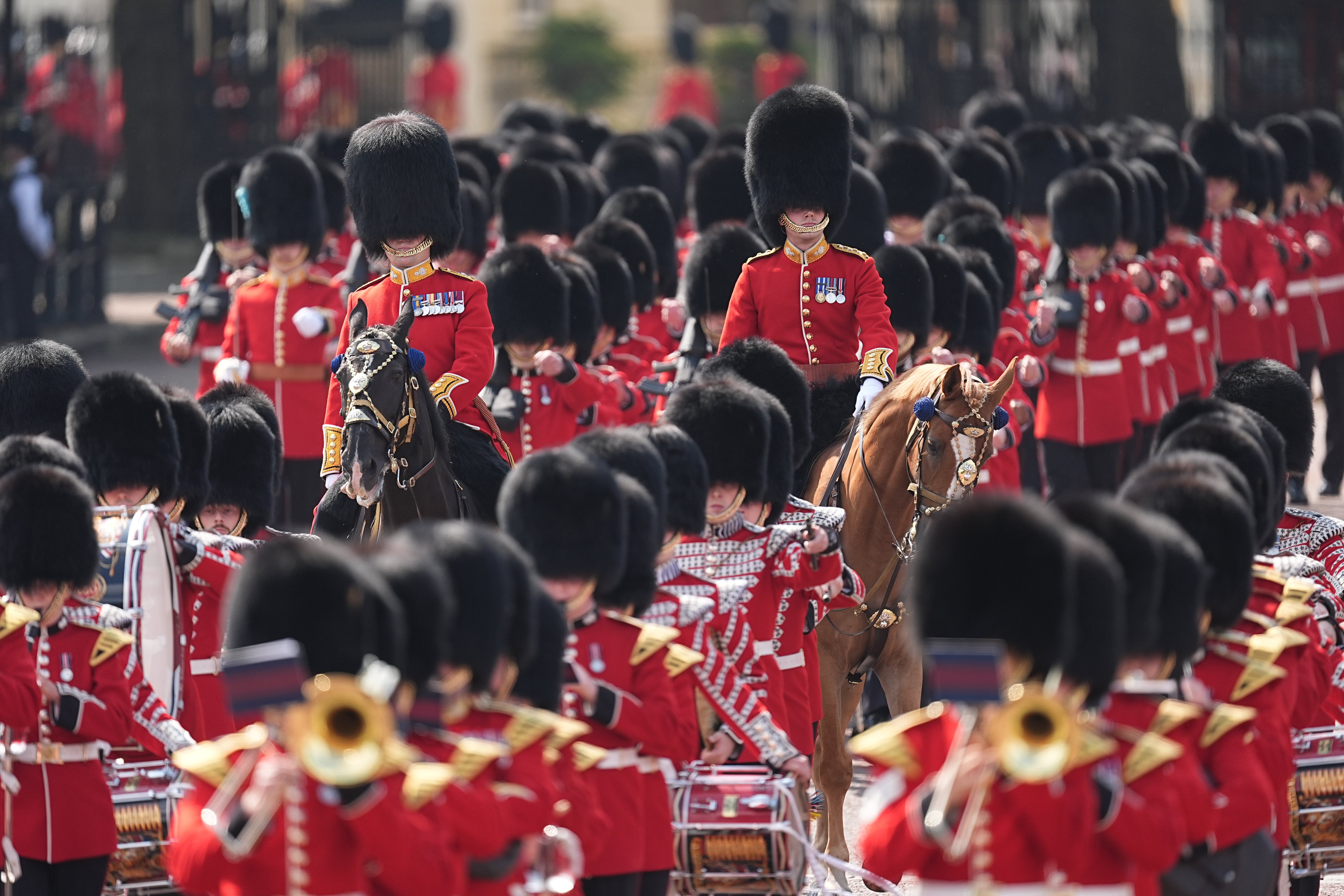 Bands and Foot Guards of the Household Division ahead of the Trooping the Colour