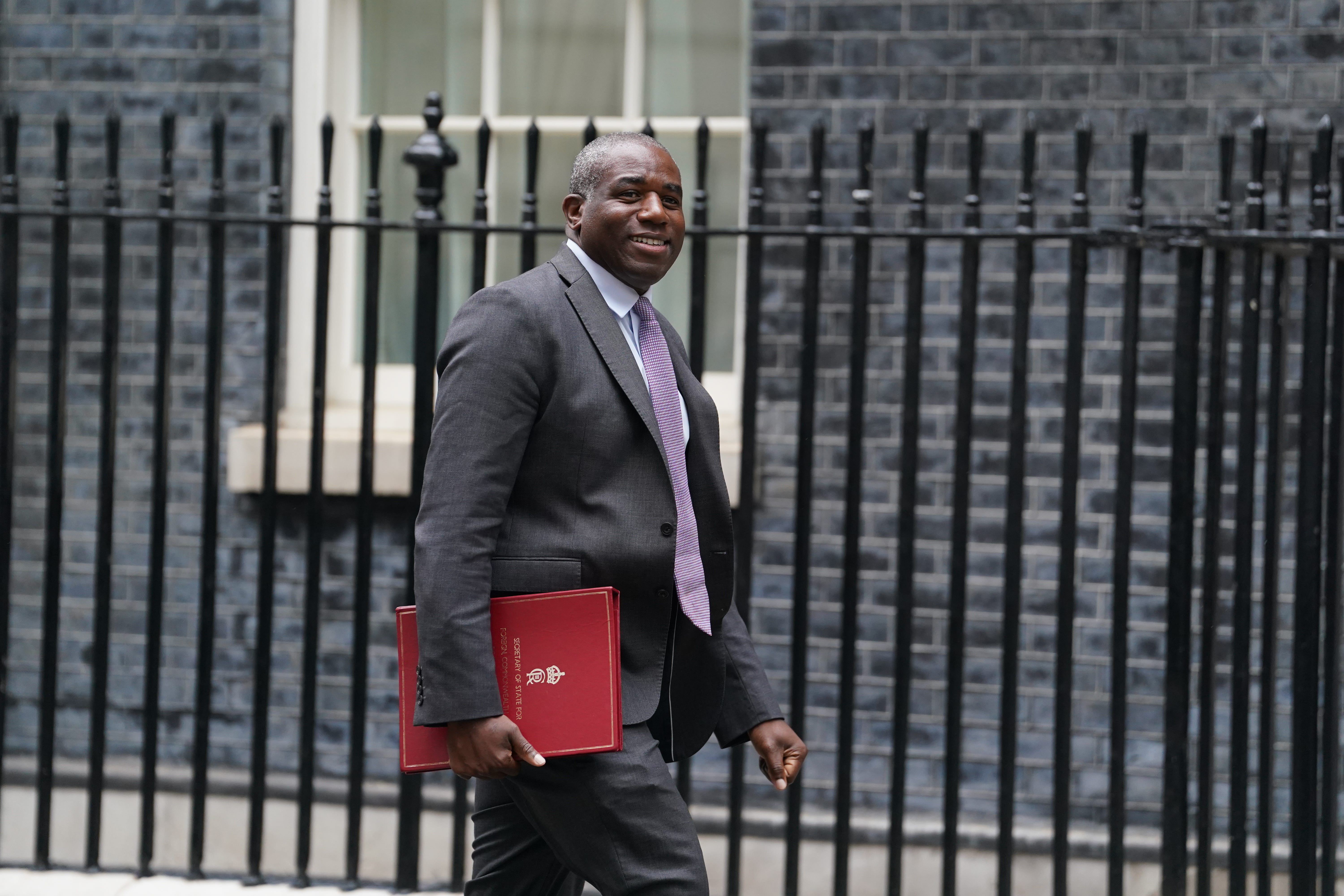 Foreign Secretary David Lammy arrives in Downing Street (Gareth Fuller/PA)