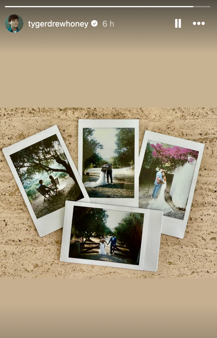 Tyger Drew-Honey shared a selection of polaroid snaps from his special day