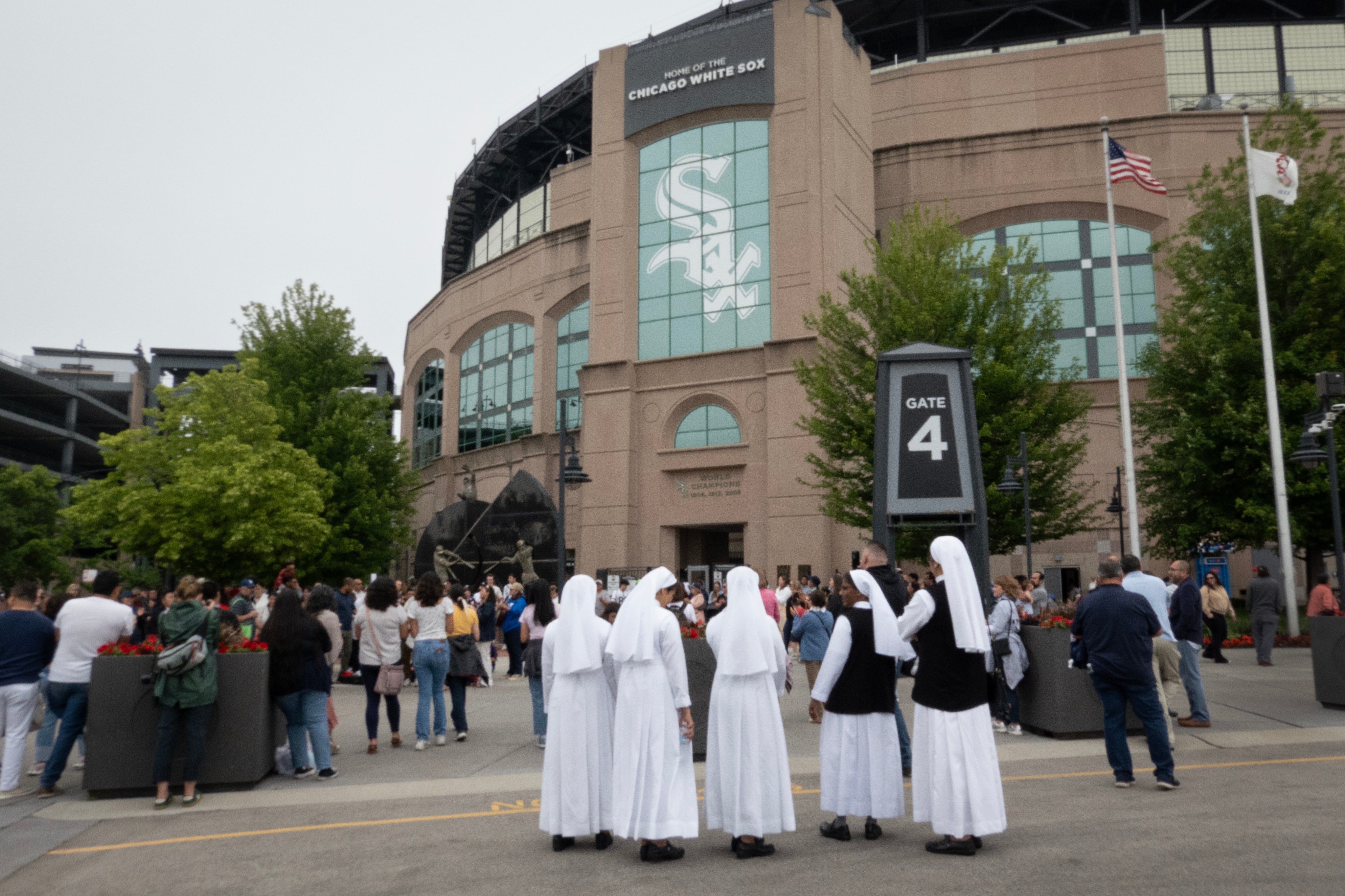 The White Sox’s home, Rate Field, played host for Pope Leo’s first ever U.S. address