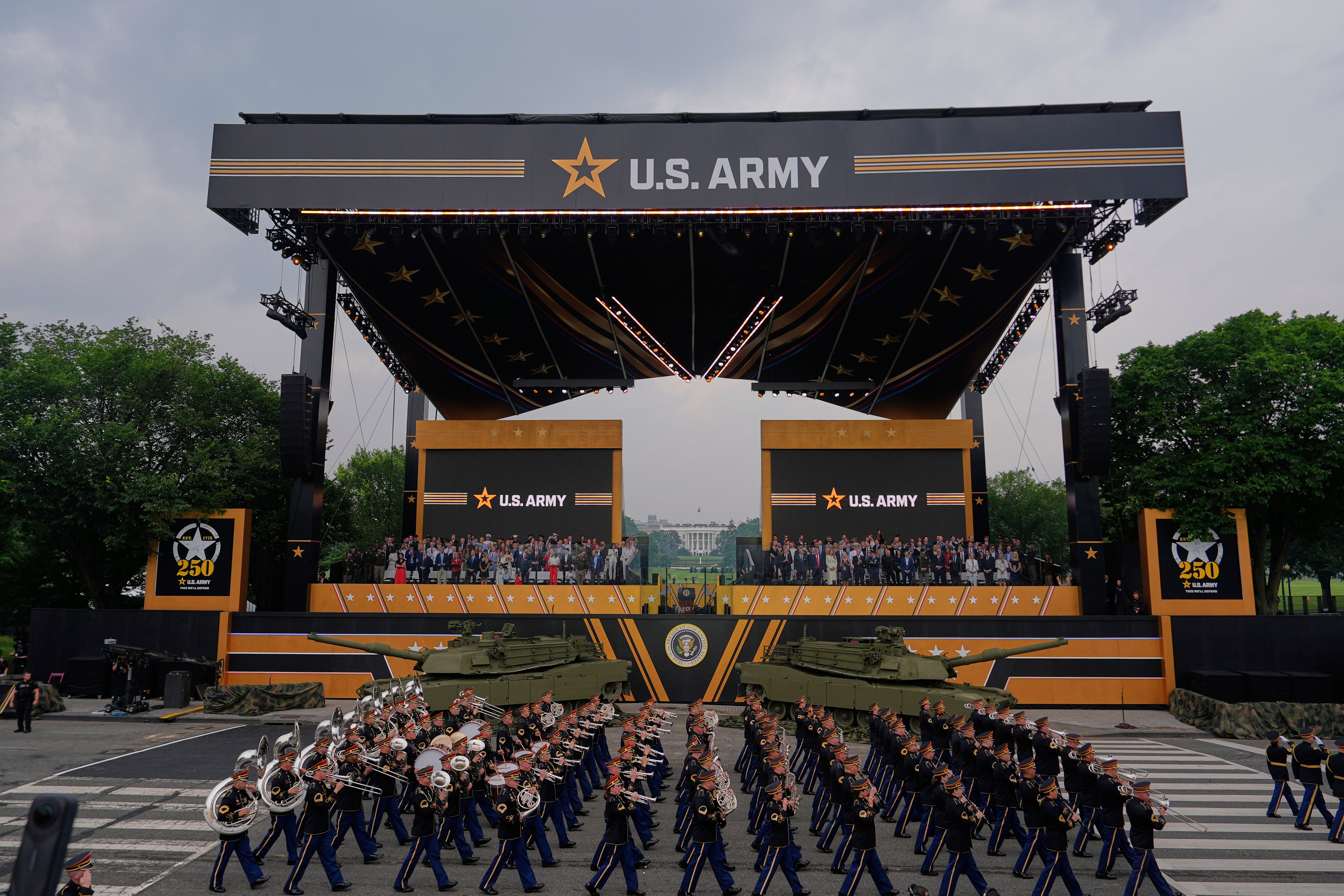 U.S. Army walks in the parade commemorating its 250th anniversary