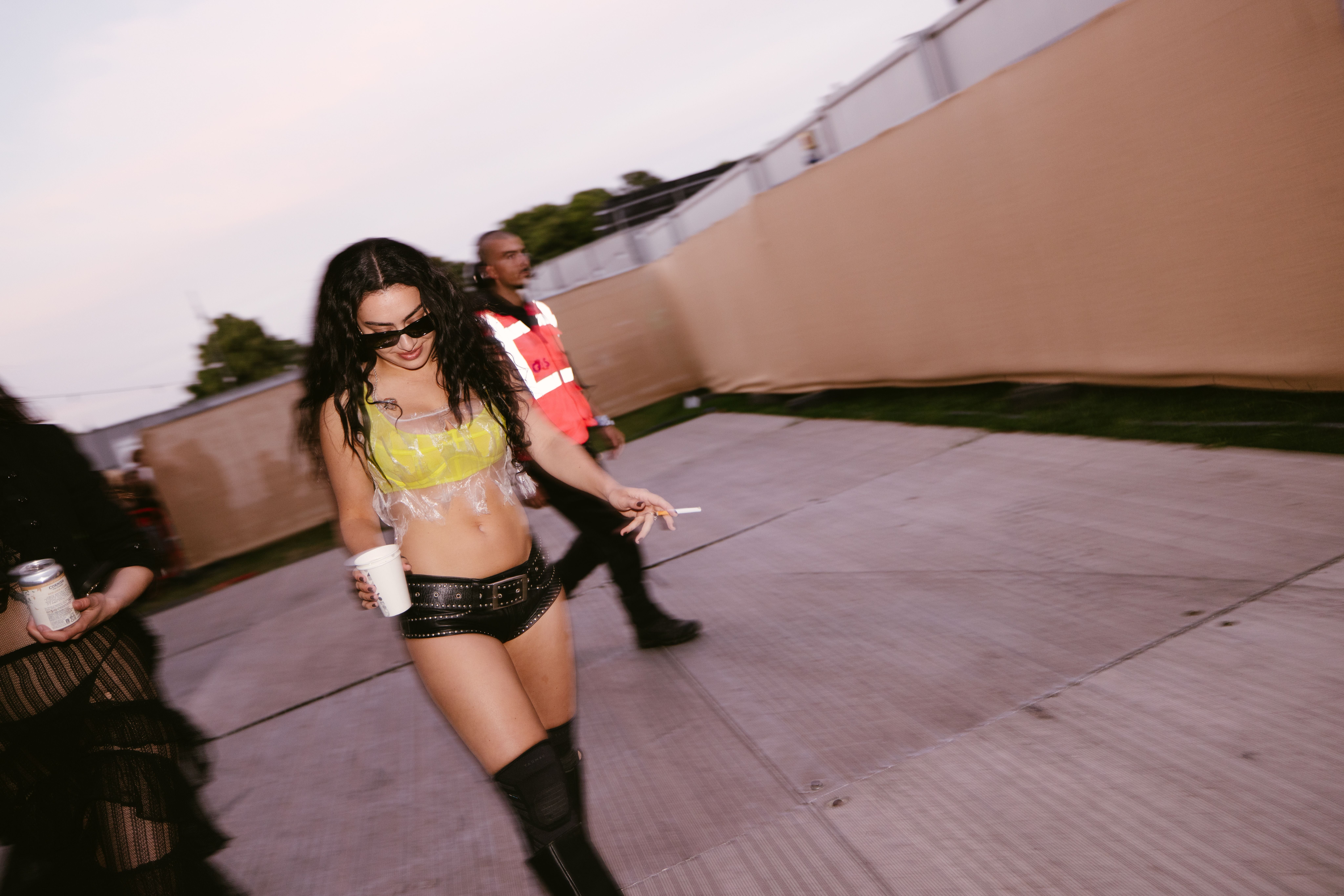 Charli on her way to the stage