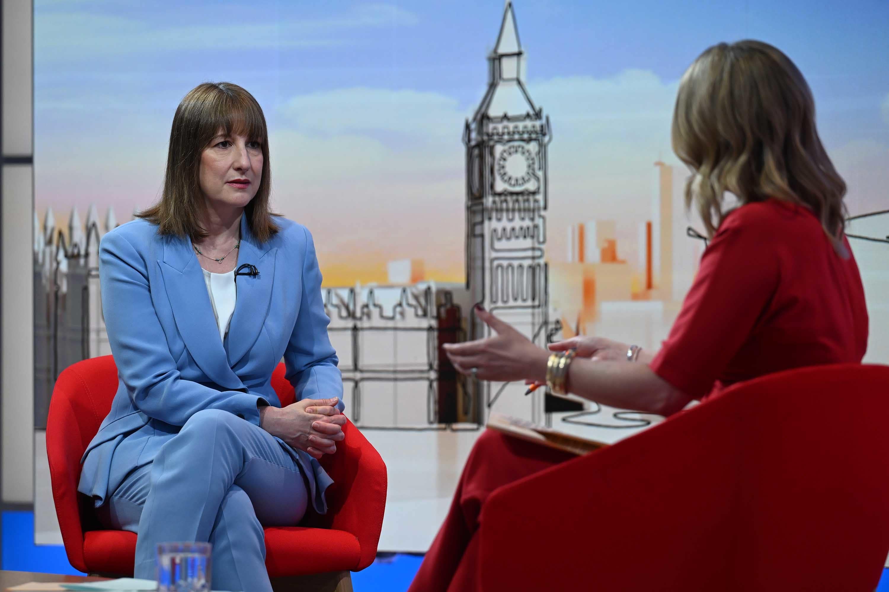 Chancellor of the Exchequer Rachel Reeves appearing on the BBC1 current affairs programme, Sunday With Laura Kuenssberg