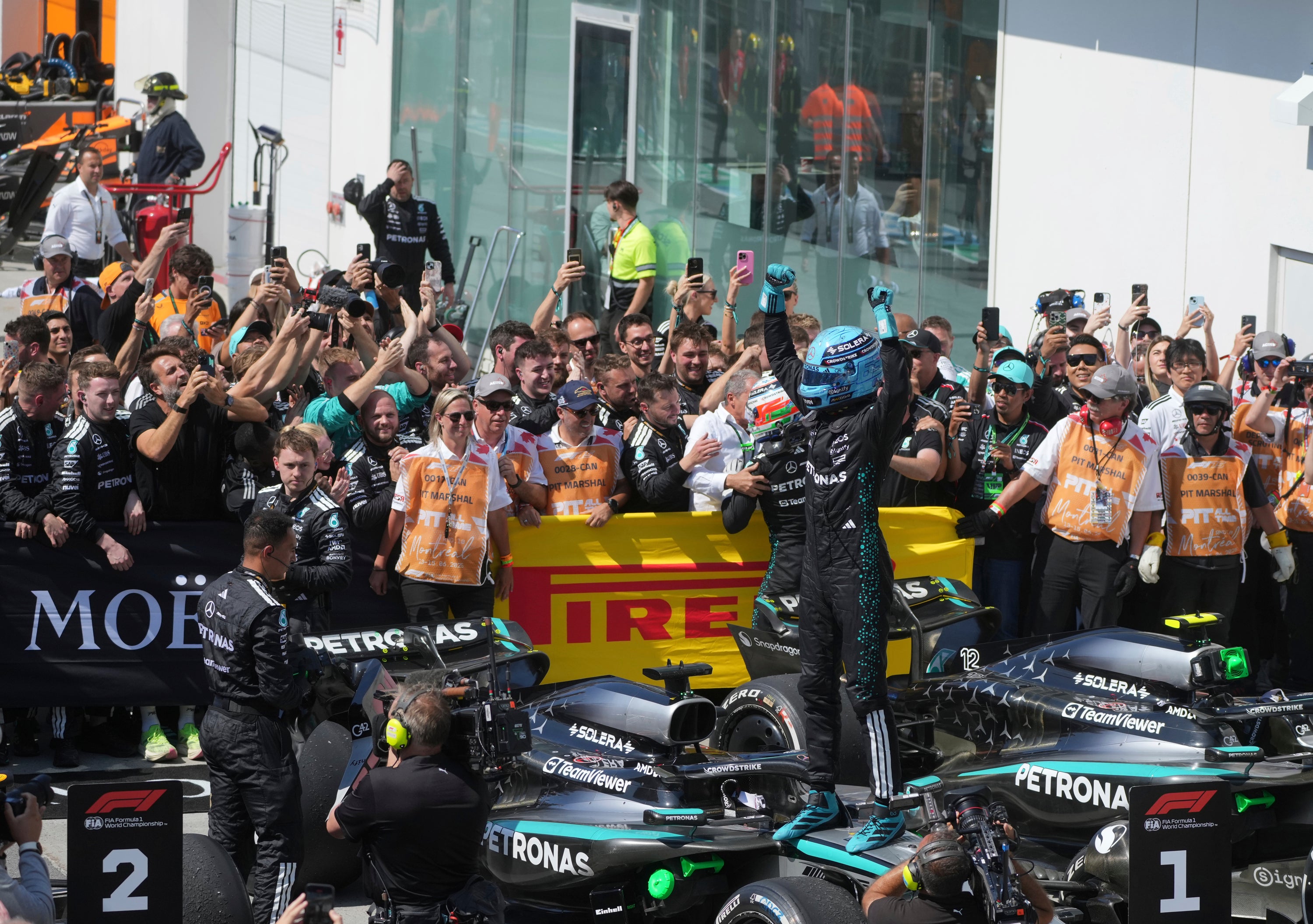 George Russell claimed victory in Canada