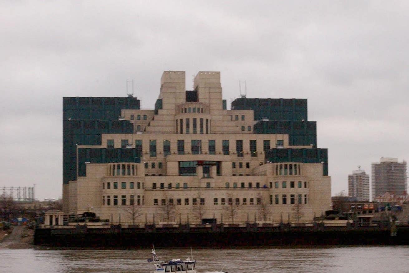 An exterior view of the MI6 Secret Intelligence Services building in London