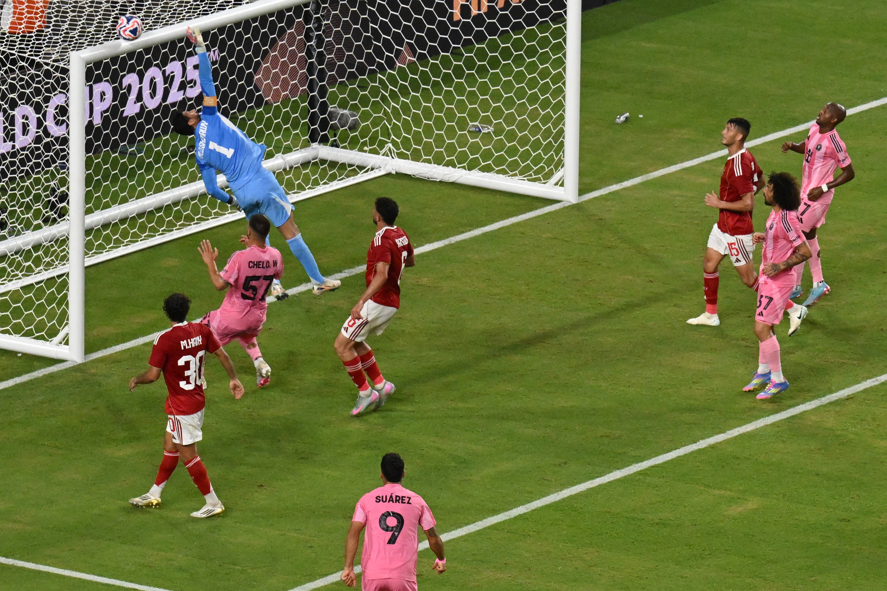 Mohamed Elshenawy tipped Messi’s last-gasp effort on to the bar