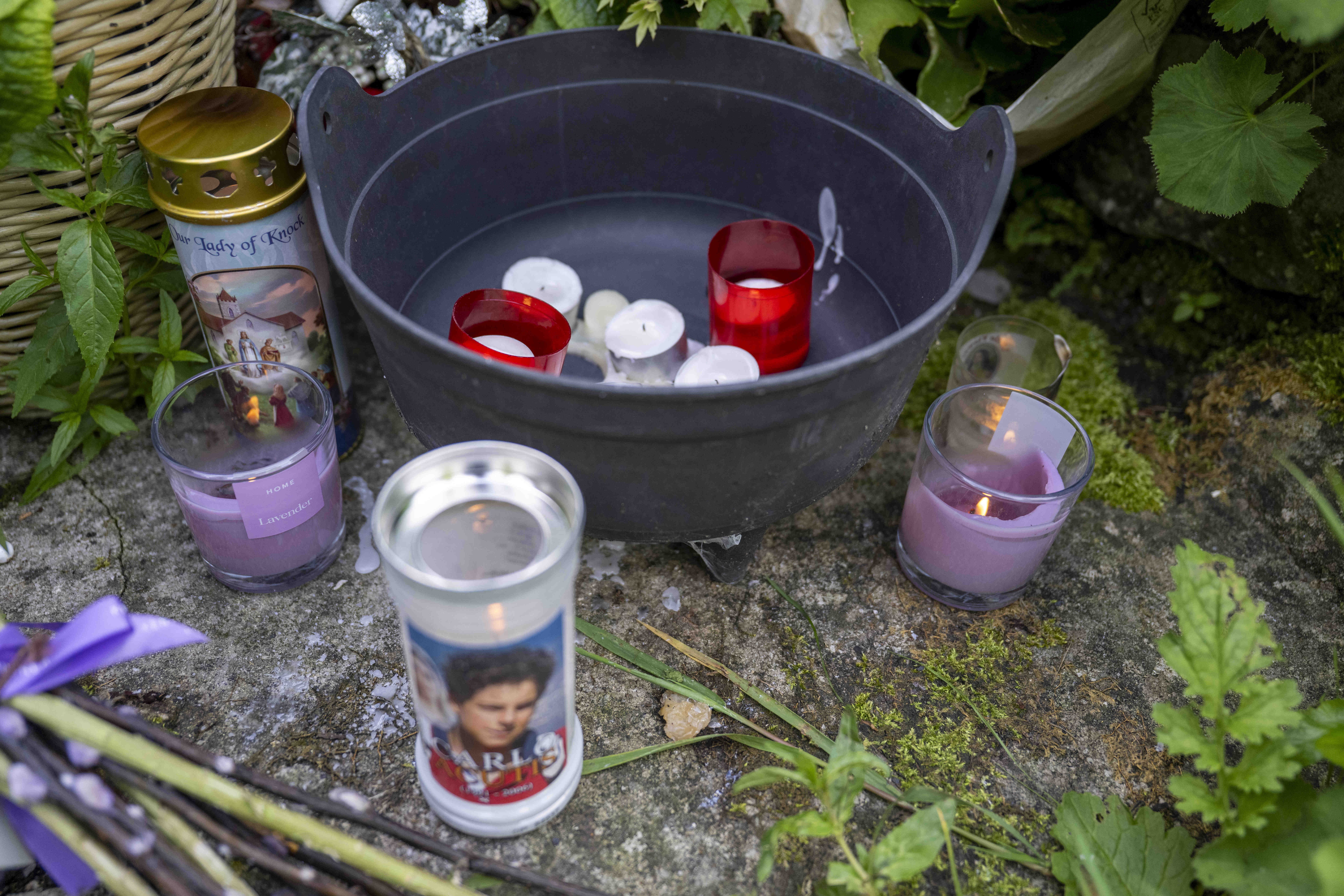 Memorial candles at the site of the former Mother and Baby institution (Andrew Downes/ODAIT/PA)
