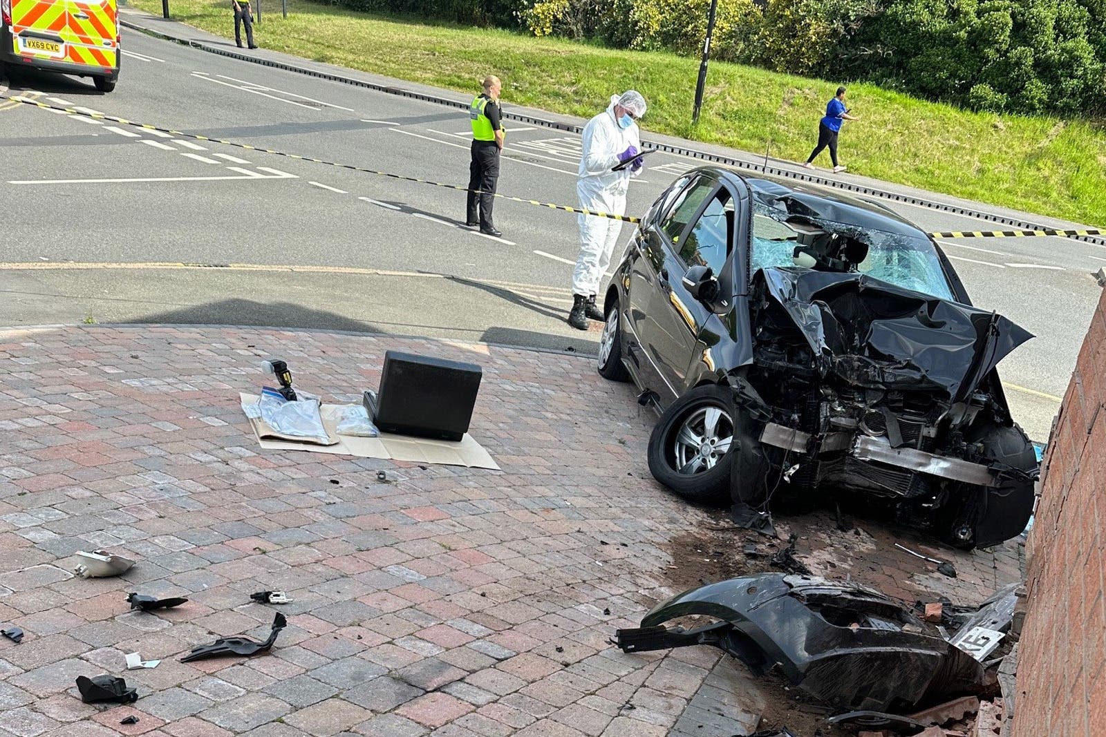 The car hit a house in Beckbury Road, Coventry (Barry Dean/PA)