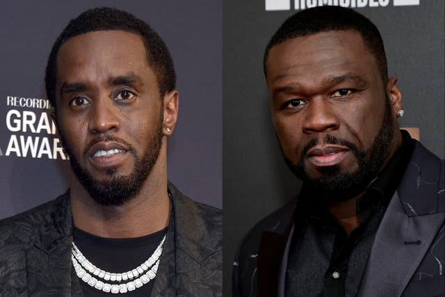 <p>Sean 'Diddy' Combs (left) and Curtis '50 Cent' Jackson have been embroiled in a long-running feud since well before the former's arrest and high-profile court case</p>