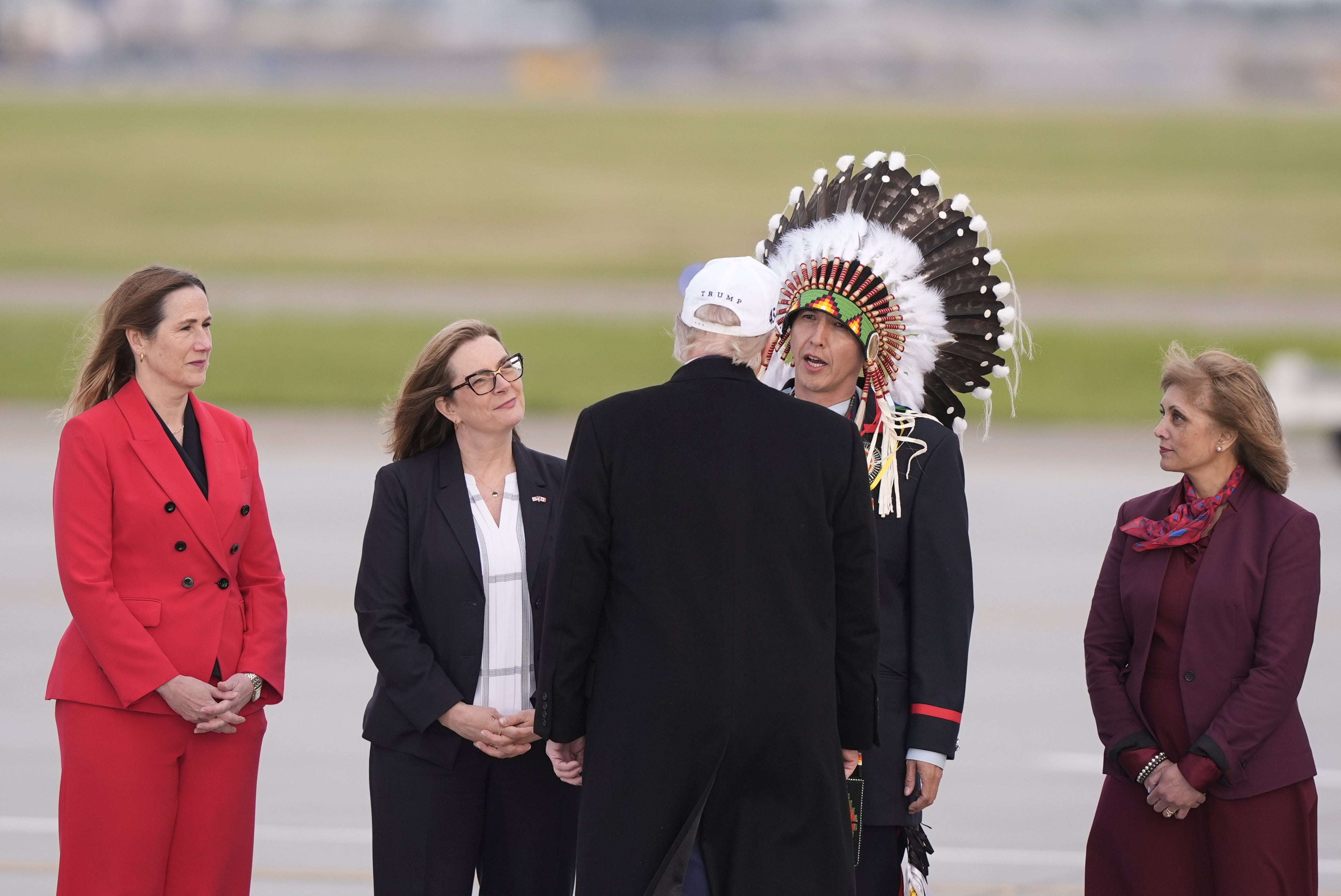 "Instead of war, I choose peace," he said Canadian Indigenous leader Steven Crowchild of his greeting Trump on the tarmac ahead of the G7.