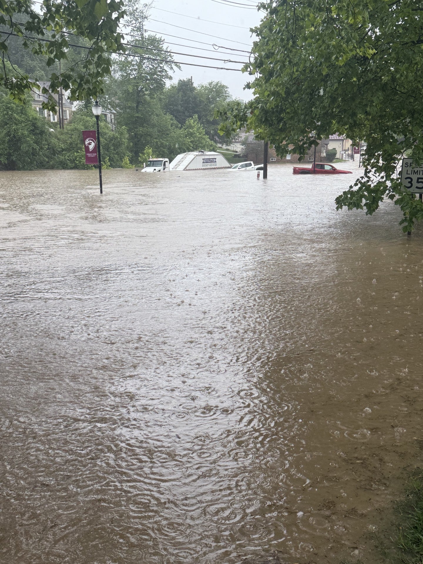 The aftermath of flash flooding that occurred in West Virginia over the weekend