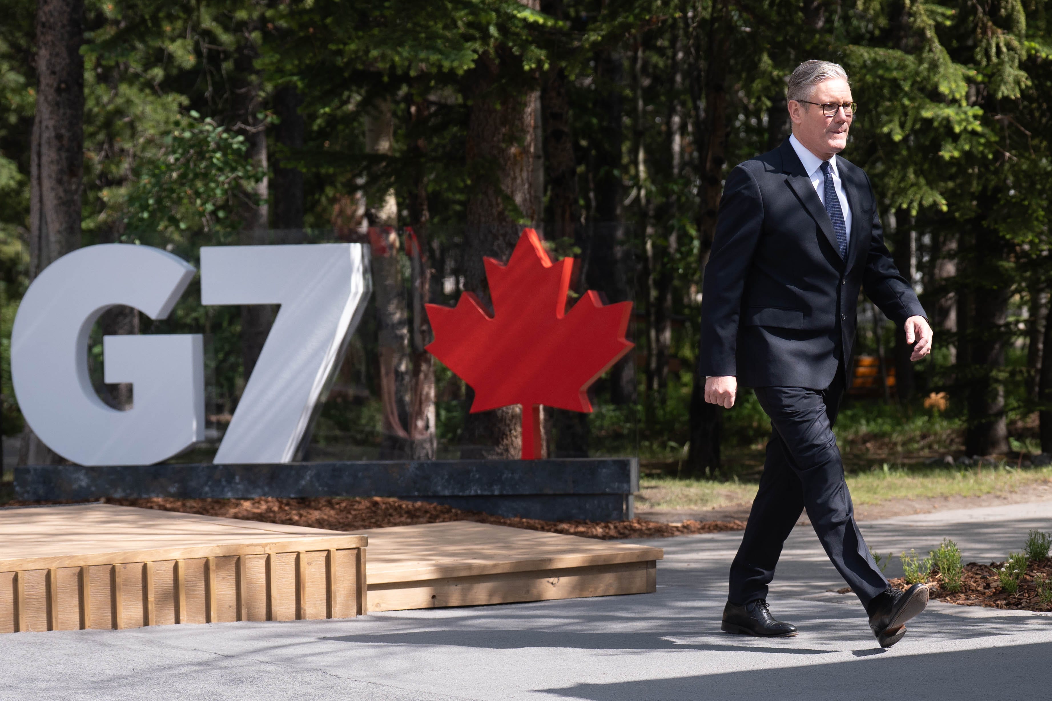 Prime Minister Sir Keir Starmer arrives at the G7 summit leaders’ in Kananaskis, Alberta, Canada (Stefan Rousseau/PA)