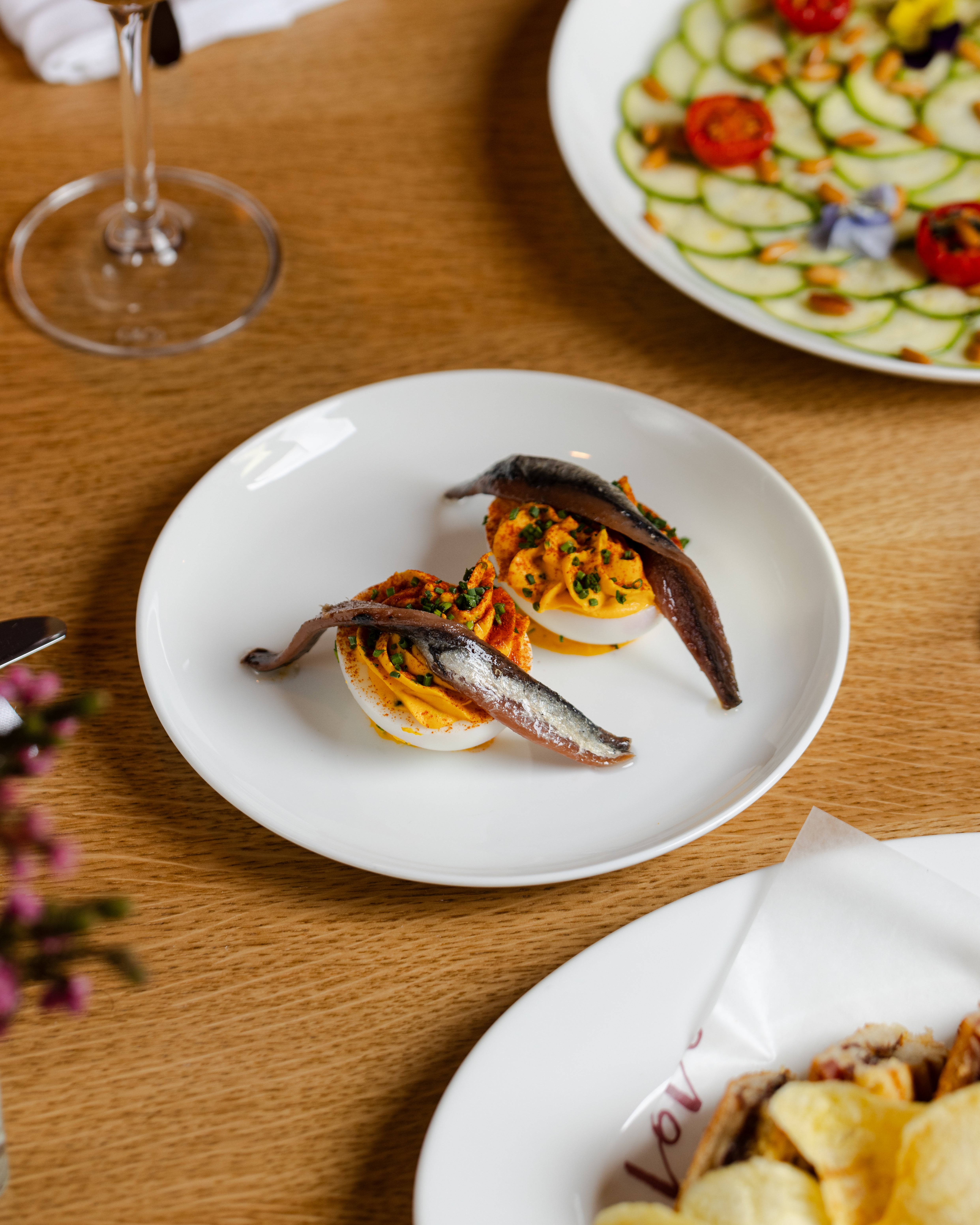 Spain’s answer to devilled eggs: creamy alioli filling, smoky pimentón and a perfect salty anchovy