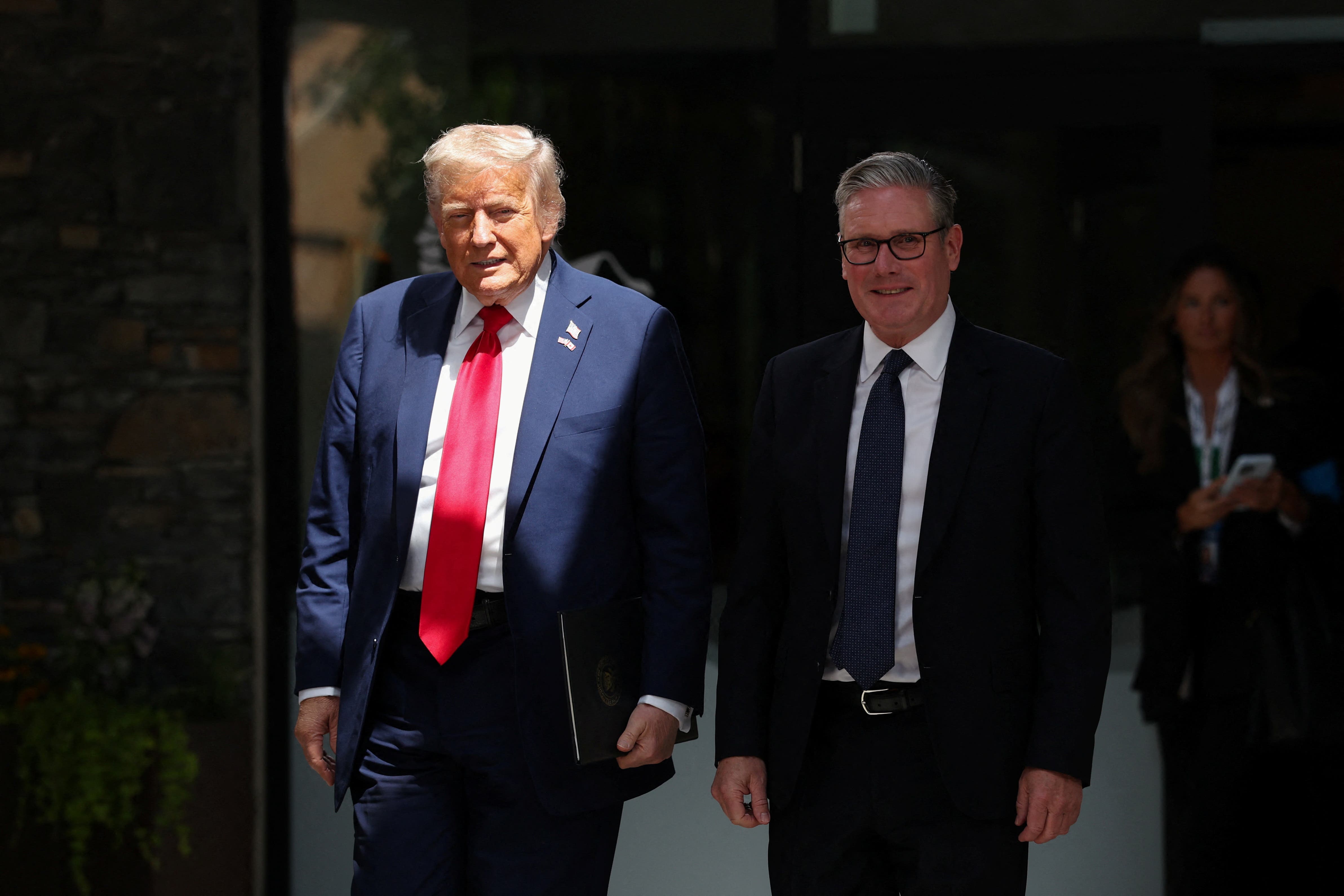US President Donald Trump and Prime Minister Sir Keir Starmer (Suzanne Plunkett/PA)
