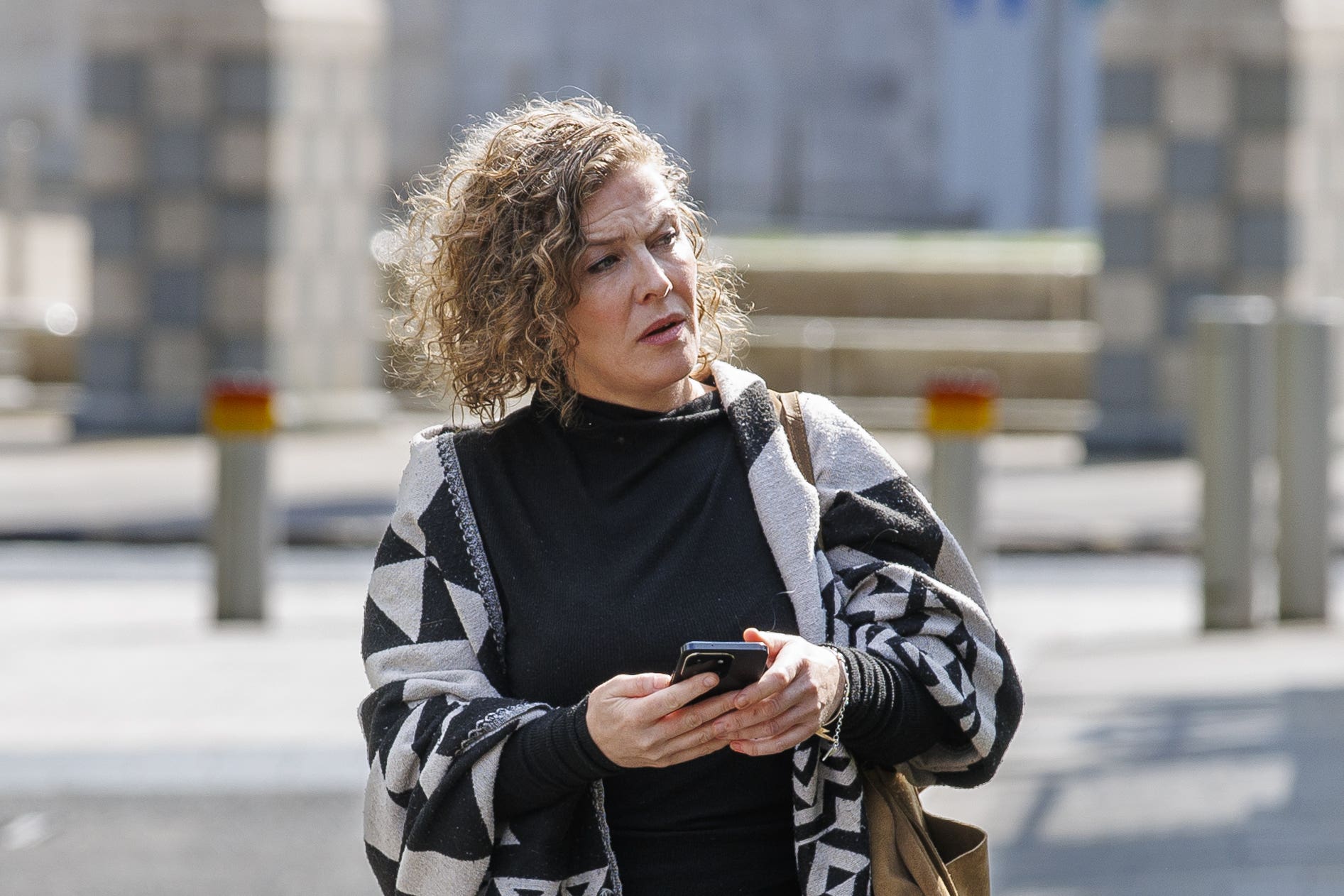 Fiona Donohoe, the mother of Noah Donohoe, arrives at the Royal Courts of Justice, Belfast, for the preliminary hearing (Liam McBurney/PA)