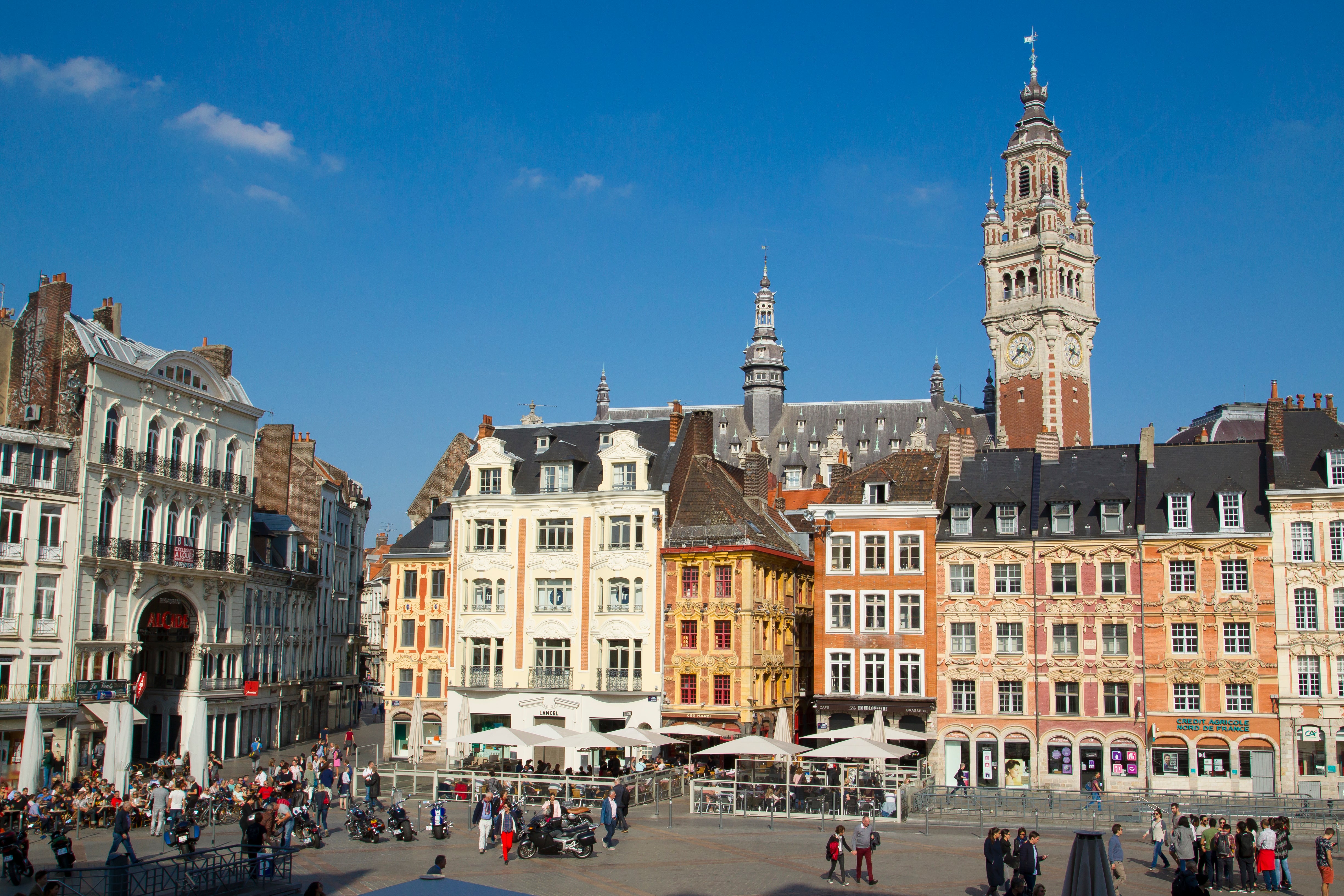 Lille's convivial Place du Général de Gaulle Hauts is a pretty square lined with cafés, bars and restaurants