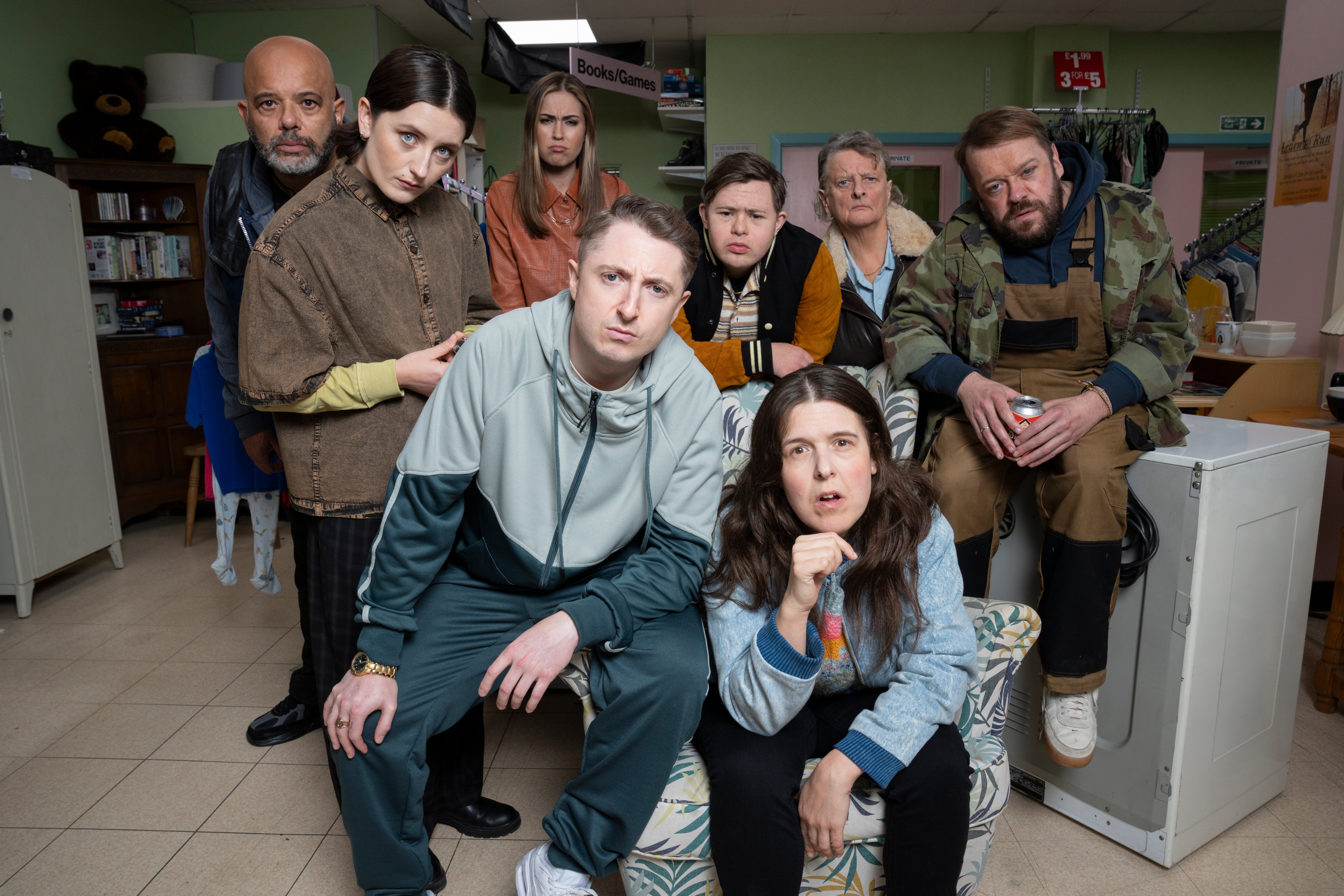 Rosie Jones and the cast of ‘Pushers’