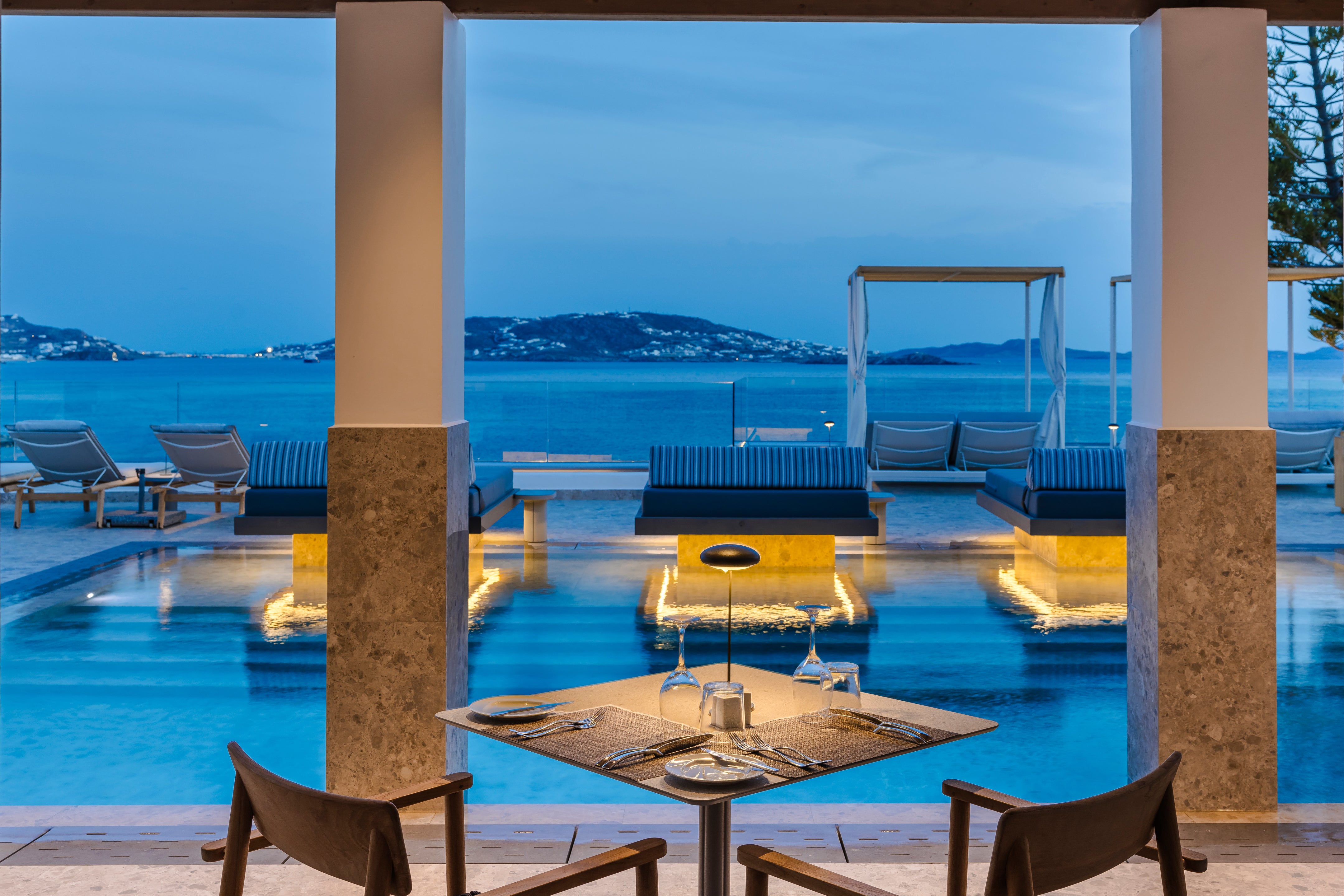 Poolside restaurant Anama has great views and a menu of elevated Greek dishes