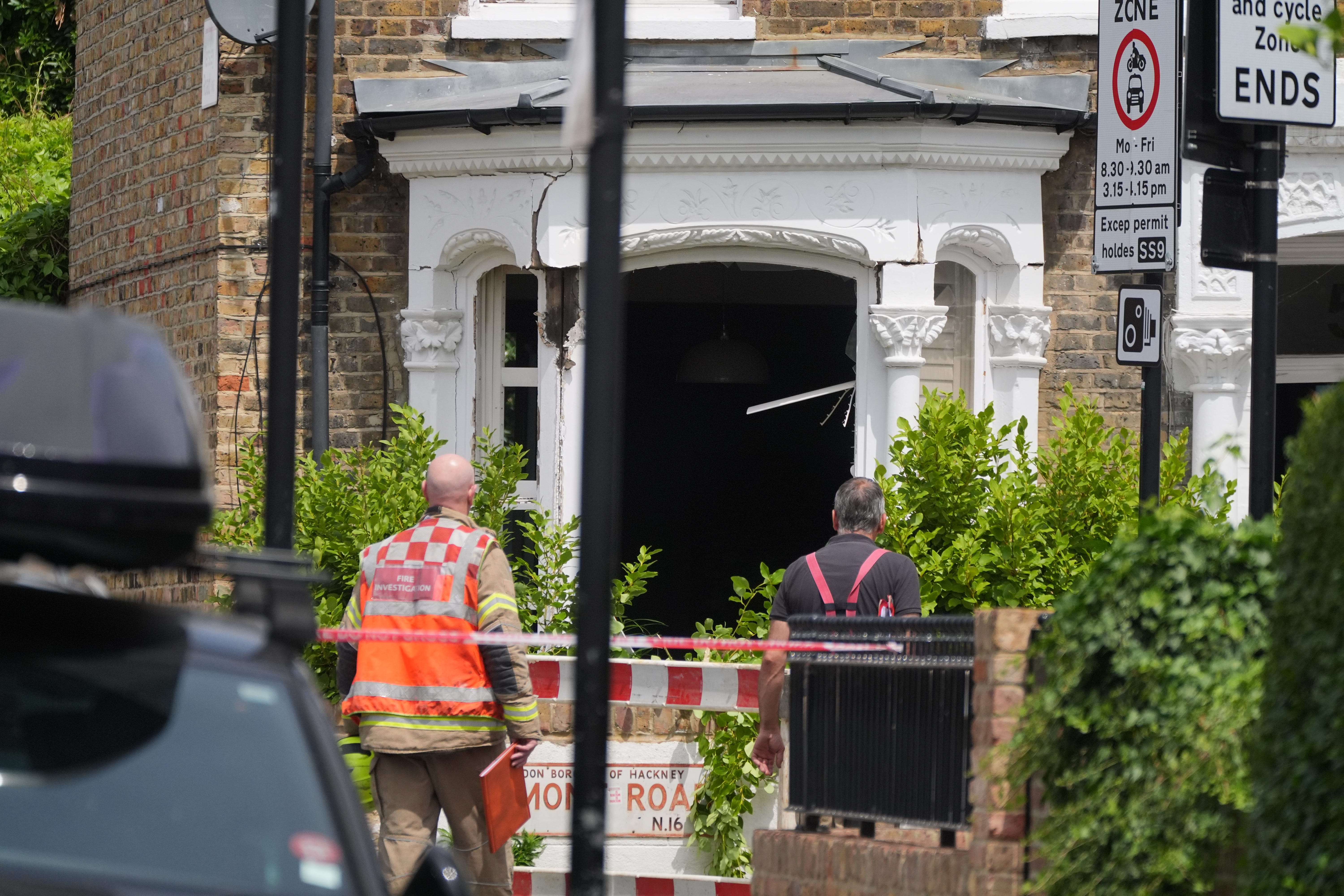 The scene on Dumont Road in Stoke Newington, northeast London