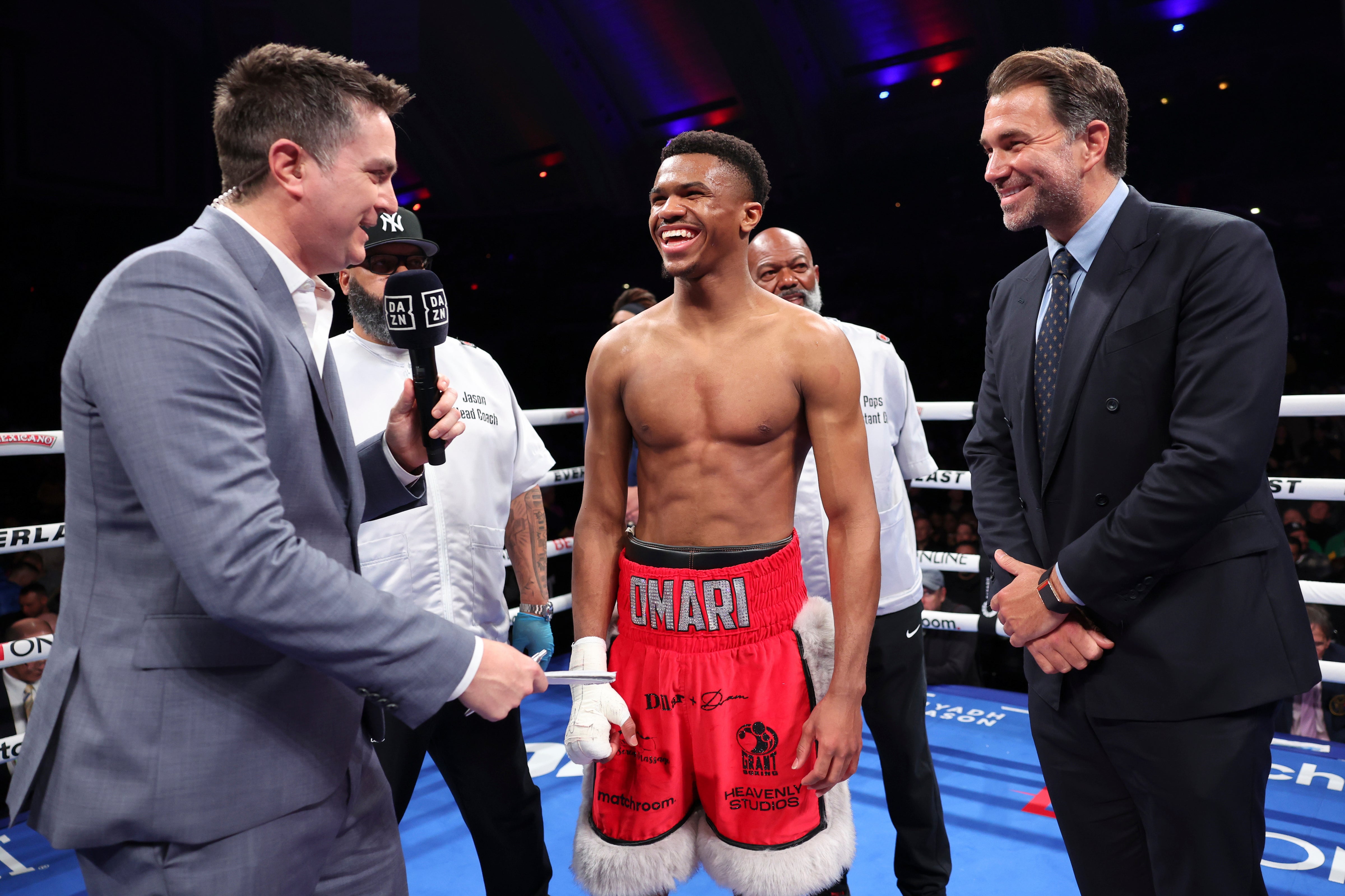 Omari Jones (L) and Eddie Hearn (R)