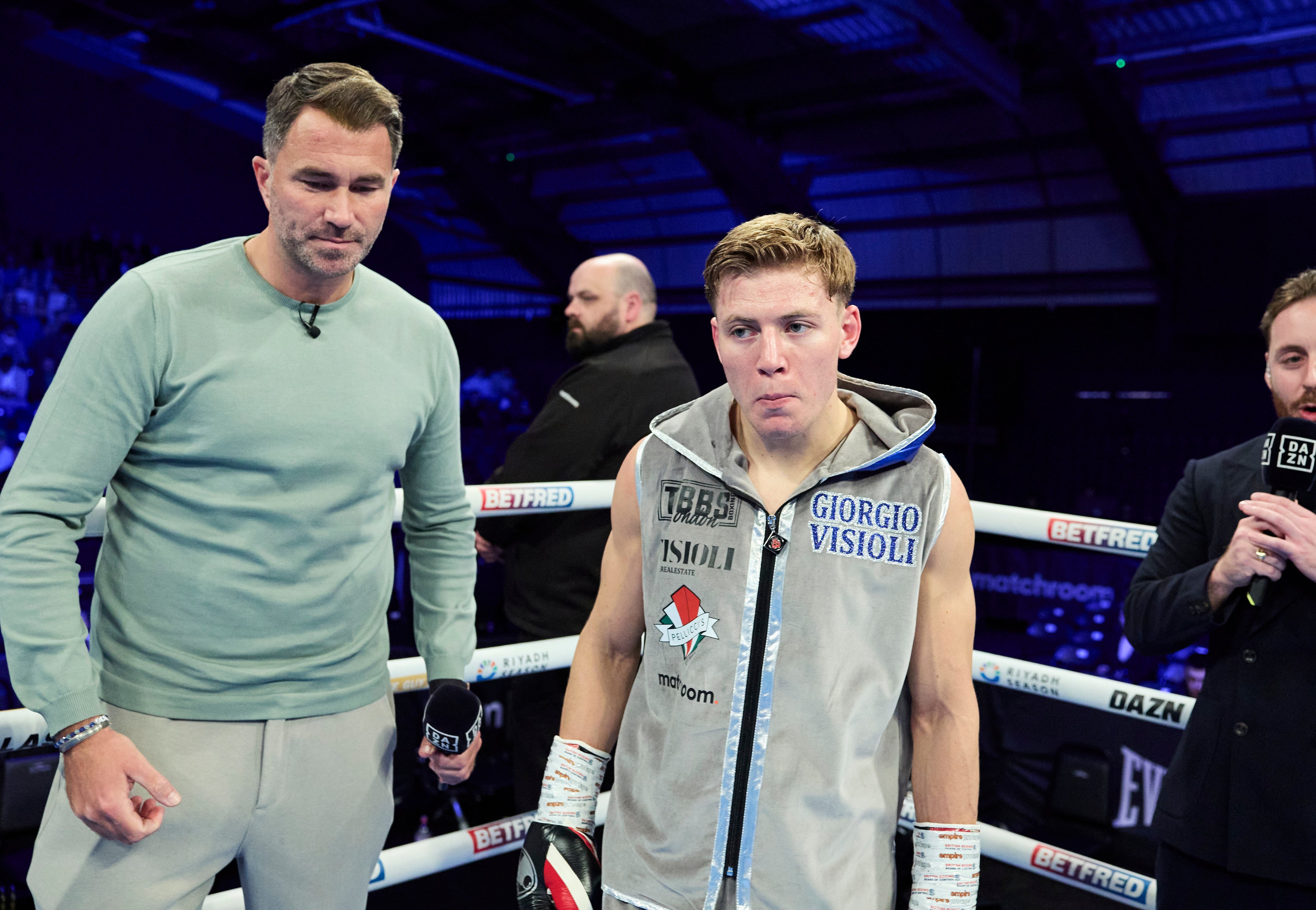 Giorgio Visioli (right) is held in high esteem by the boxing world, especially his promoter, Eddie Hearn (left)