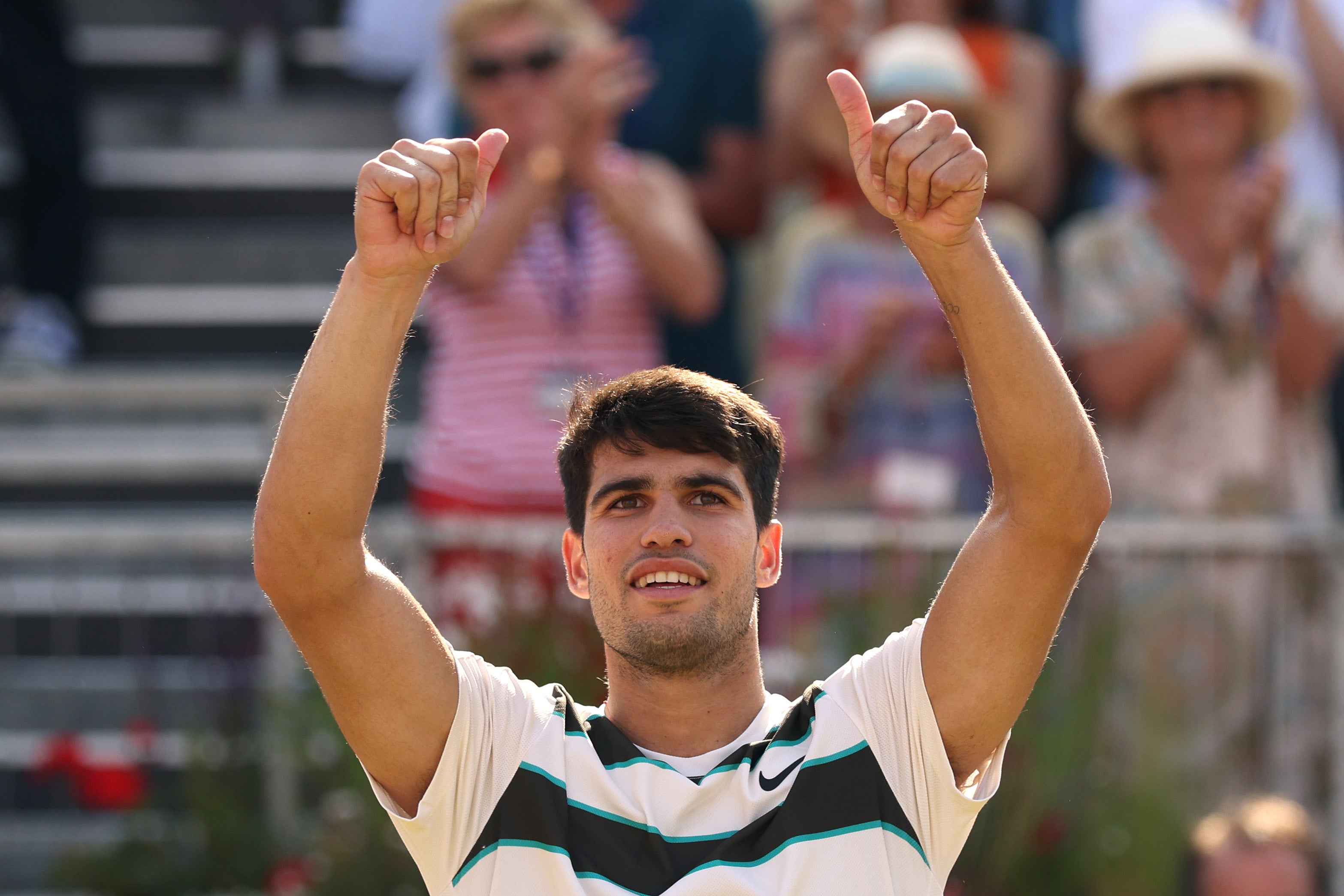 Carlos Alcaraz ‘super excited’ for Emma Raducanu dream team – as Spaniard progresses at Queen’s